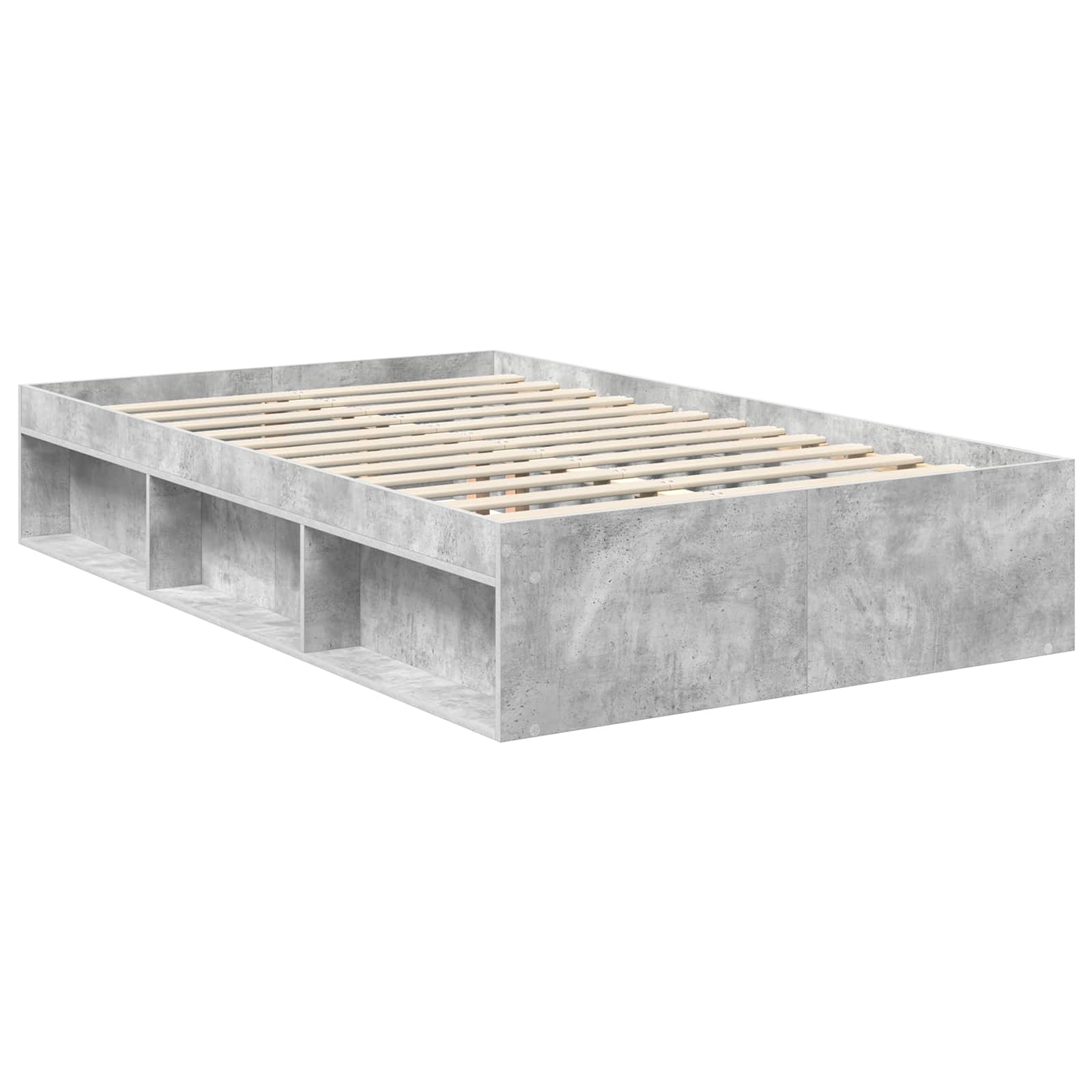 vidaXL Ramka łóżka Betonowy 120 x 190 cm Lite drewno sosnowe