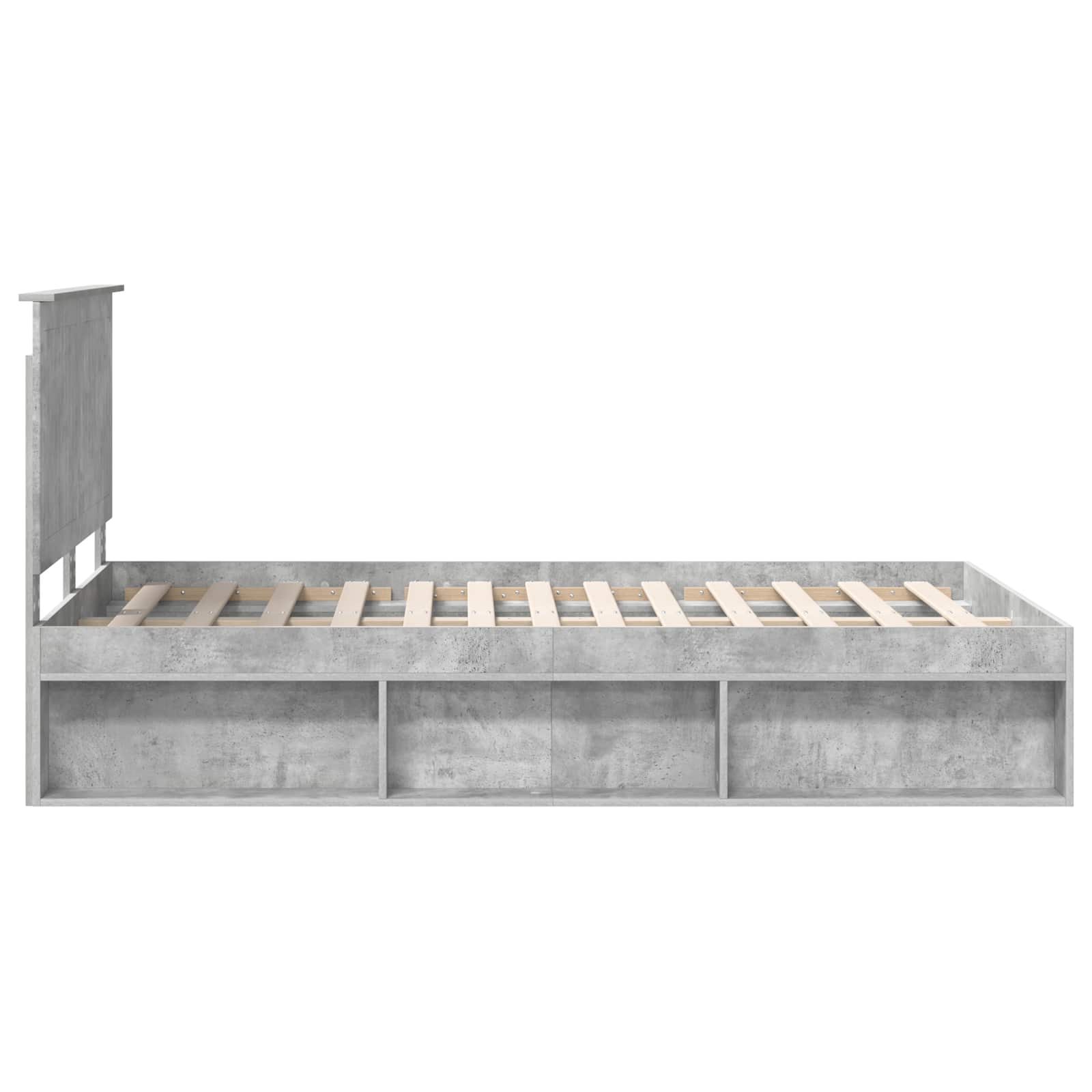 vidaXL Ramka łóżka Betonowy 120 x 190 cm Lite drewno sosnowe