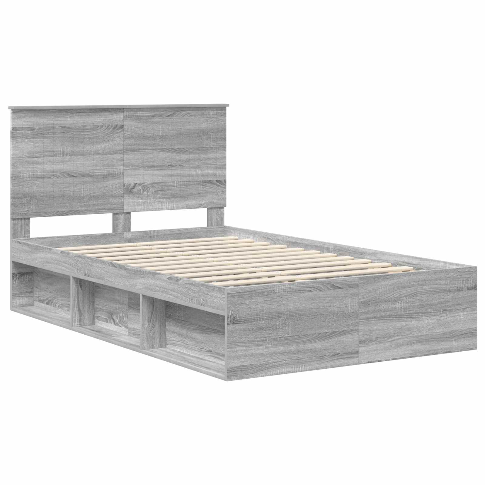 vidaXL Ramka łóżka Szary Sonoma 120 x 190 cm Lite drewno sosnowe