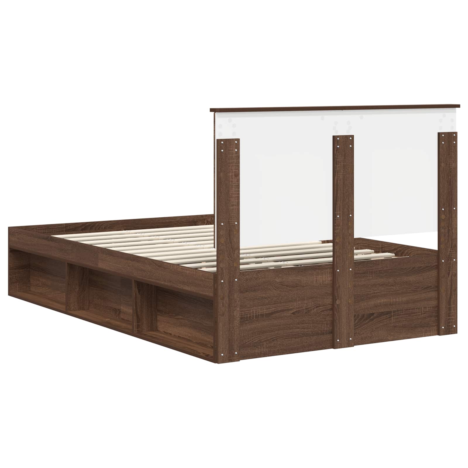 vidaXL Ramka łóżka Brązowy dąb 120 x 190 cm Lite drewno sosnowe