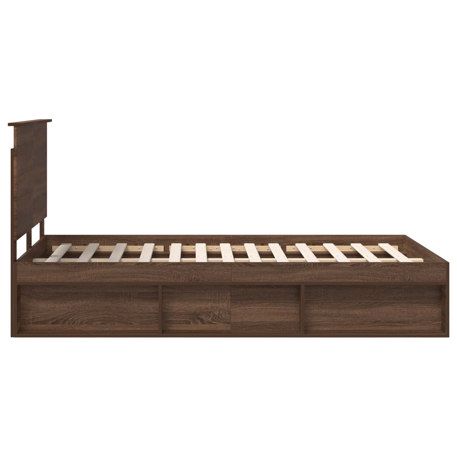 vidaXL Ramka łóżka Brązowy dąb 120 x 190 cm Lite drewno sosnowe