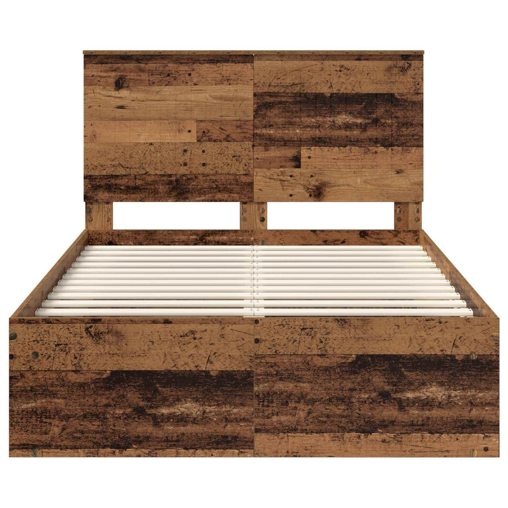 vidaXL Ramka łóżka Stare drewno 120 x 190 cm Lite drewno sosnowe