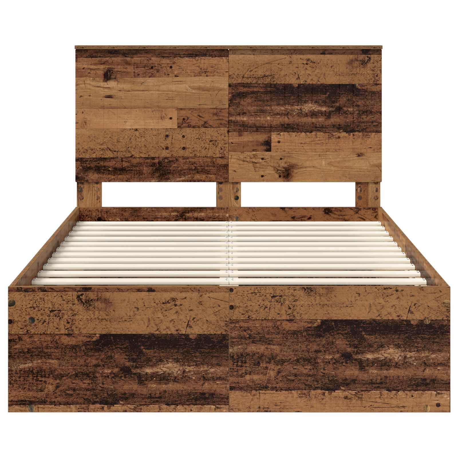 vidaXL Ramka łóżka Stare drewno 120 x 190 cm Lite drewno sosnowe