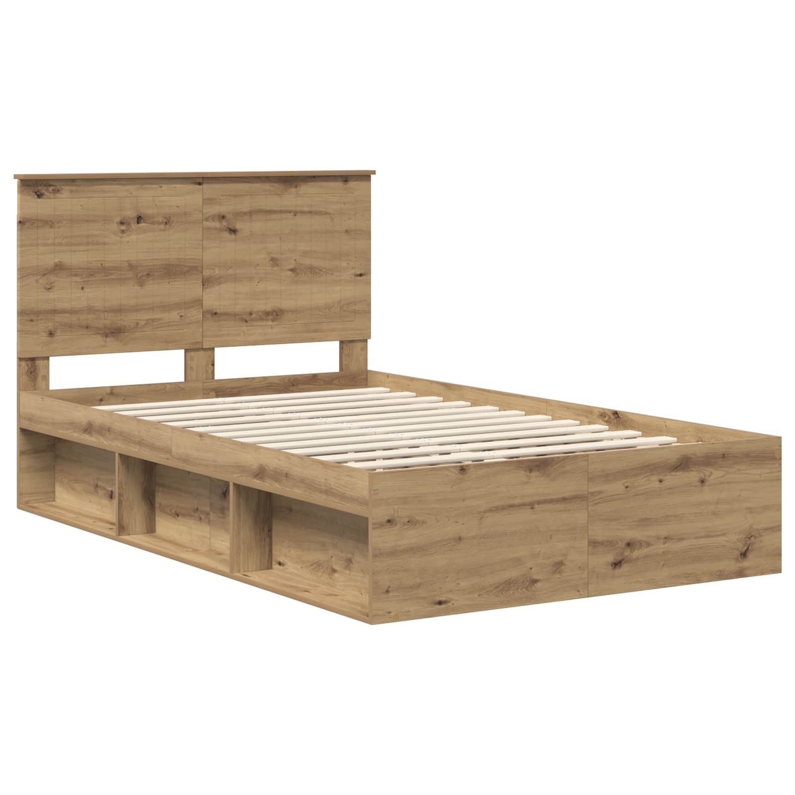vidaXL Ramka łóżka Dąb rzemieślniczy 120 x 190 cm Lite drewno sosnowe