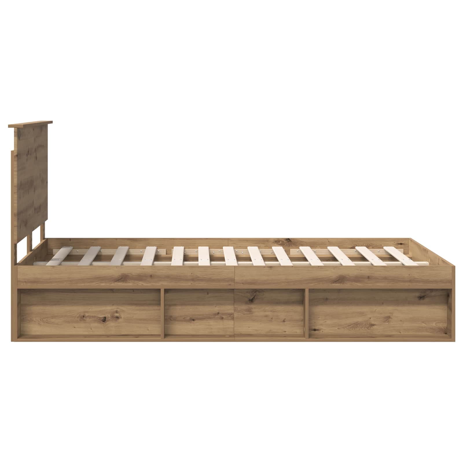 vidaXL Ramka łóżka Dąb rzemieślniczy 120 x 190 cm Lite drewno sosnowe