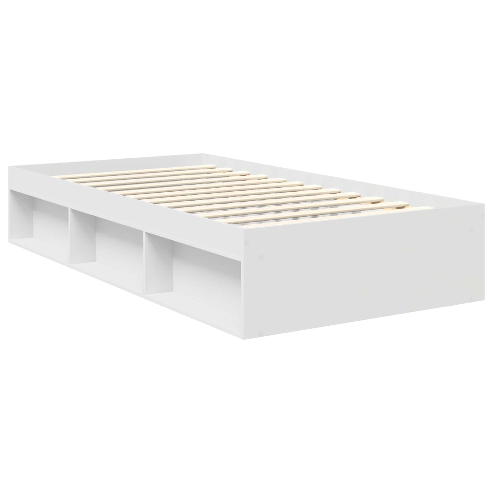 vidaXL Ramka łóżka Z zagłówkiem Biały 100 x 200 cm Lite drewno sosnowe