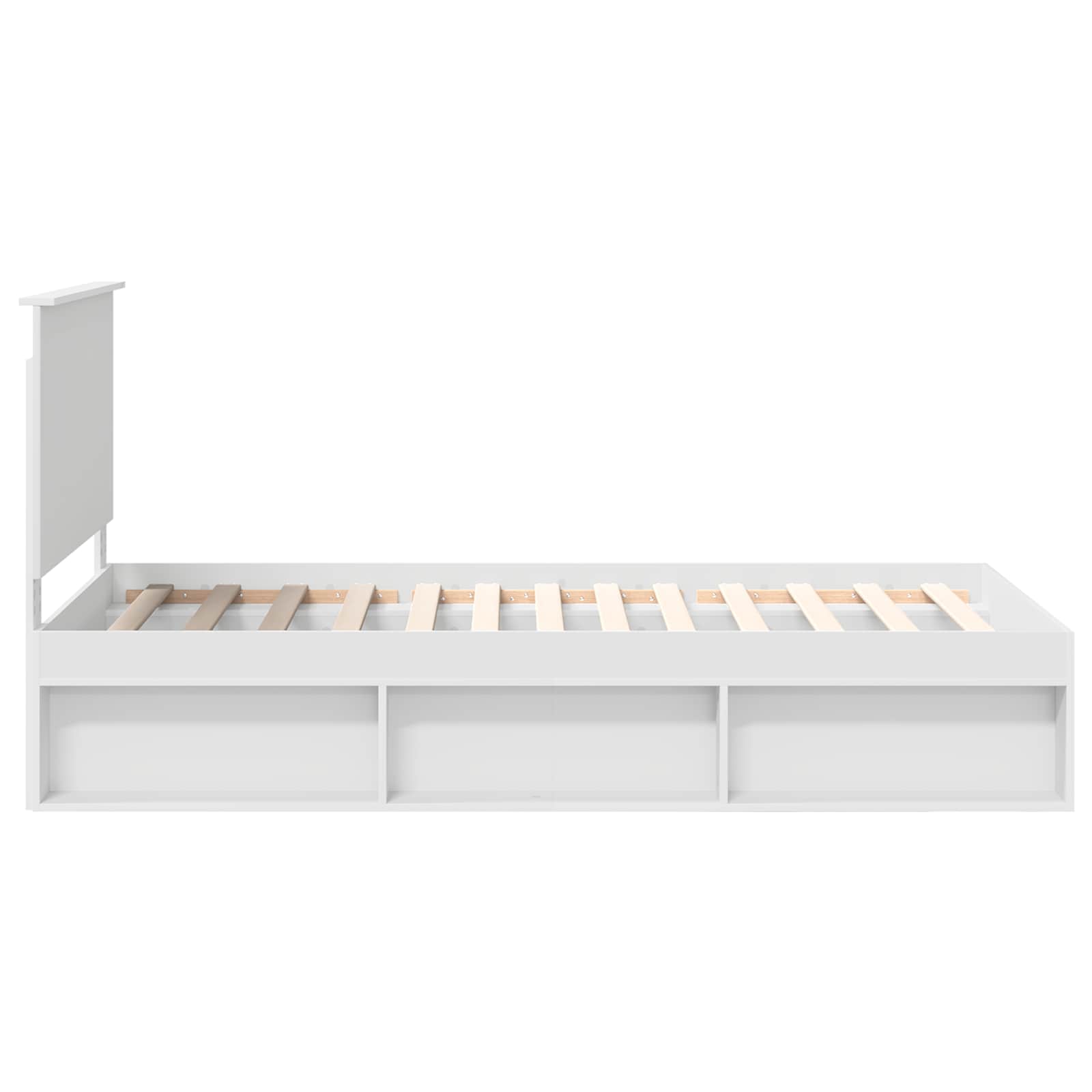vidaXL Ramka łóżka Z zagłówkiem Biały 100 x 200 cm Lite drewno sosnowe