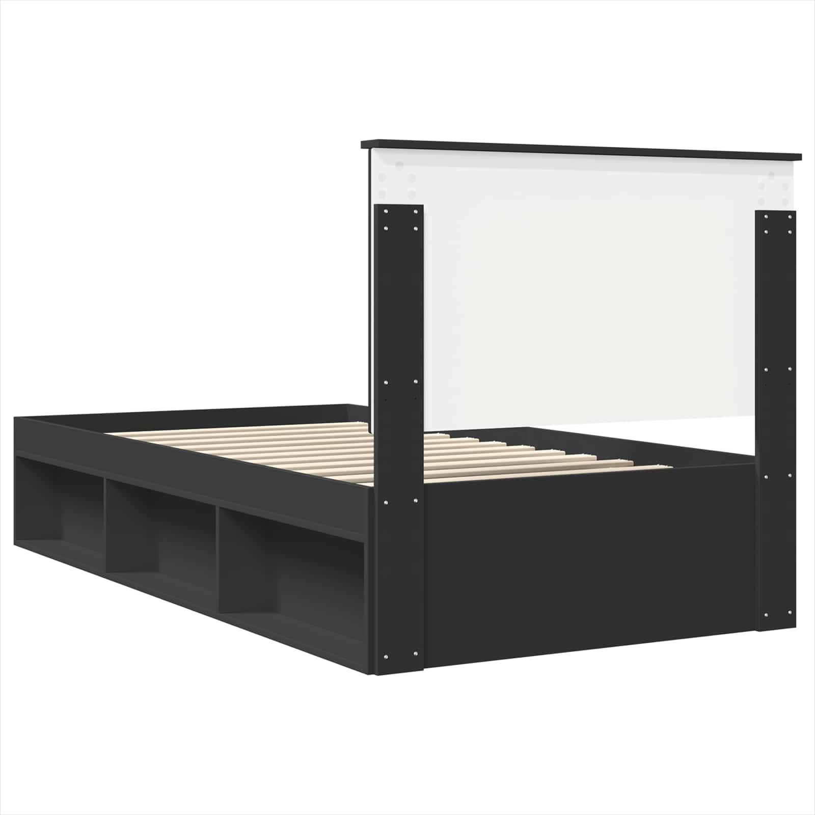 vidaXL Ramka łóżka Czarny 100 x 200 cm Lite drewno sosnowe