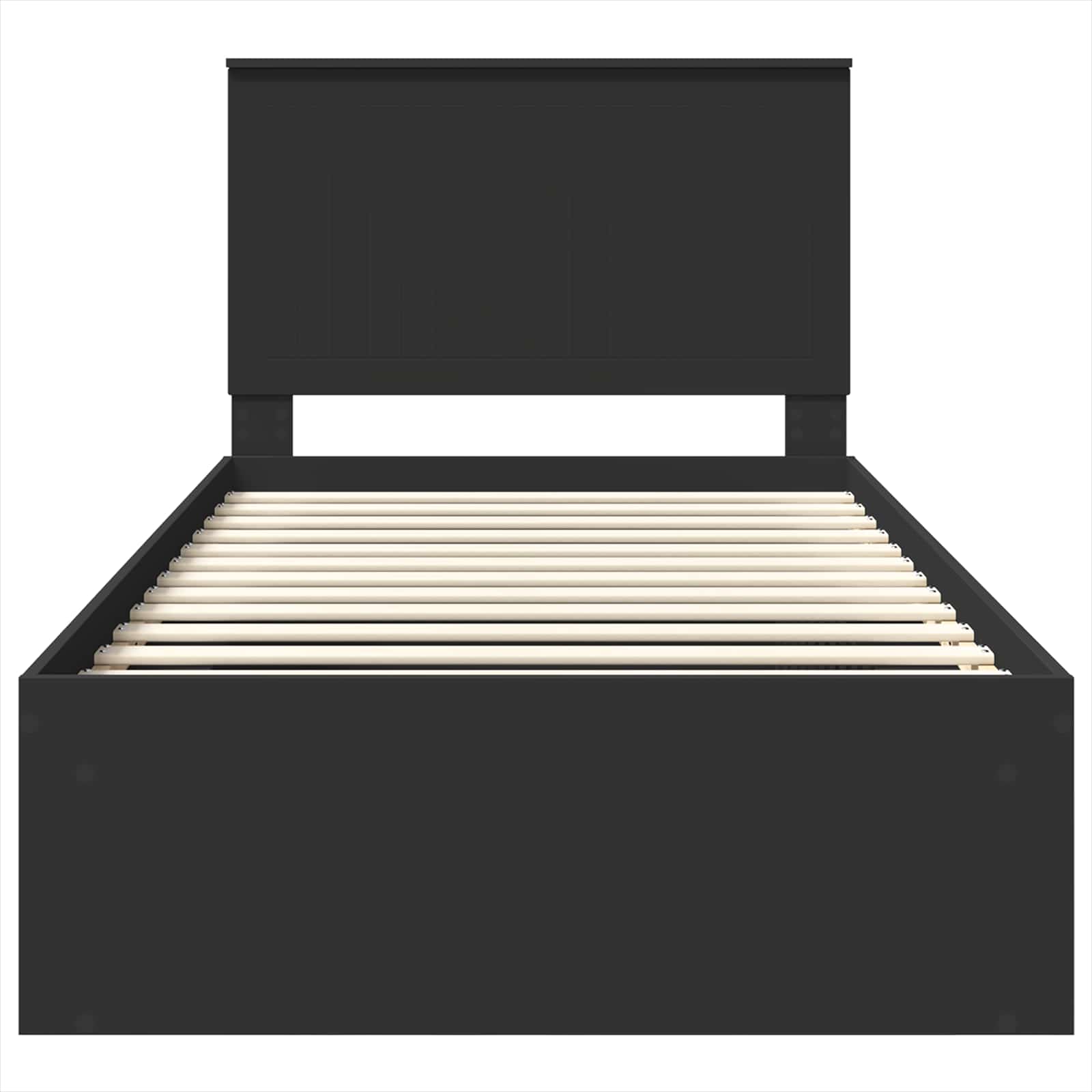 vidaXL Ramka łóżka Czarny 100 x 200 cm Lite drewno sosnowe