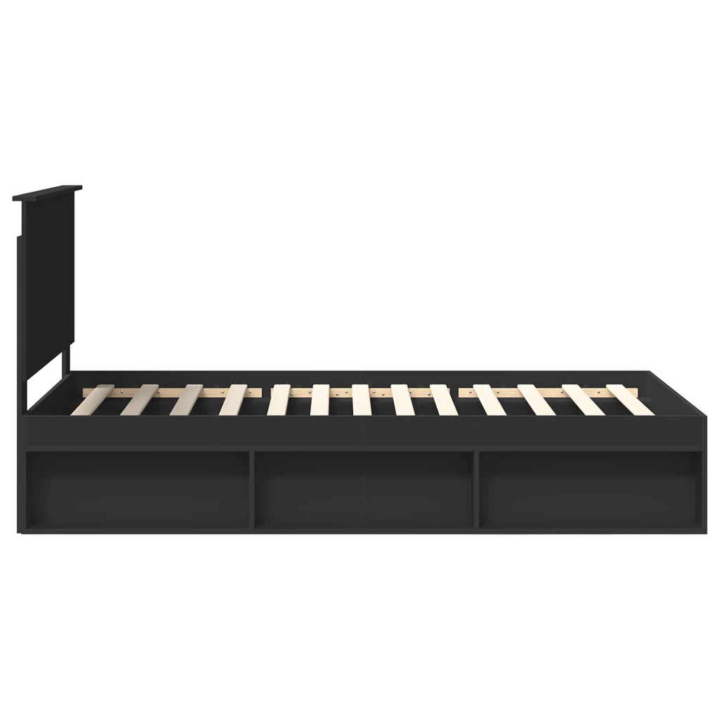 vidaXL Ramka łóżka Czarny 100 x 200 cm Lite drewno sosnowe