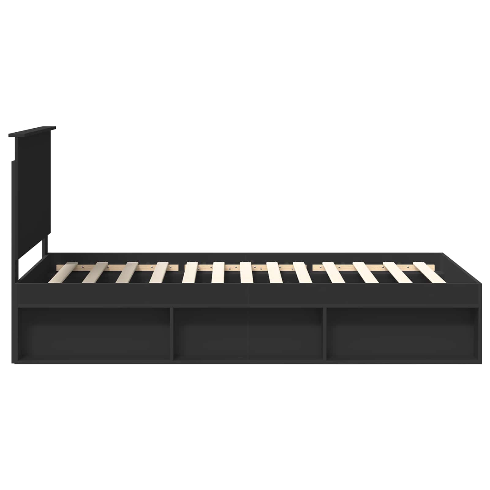 vidaXL Ramka łóżka Czarny 100 x 200 cm Lite drewno sosnowe
