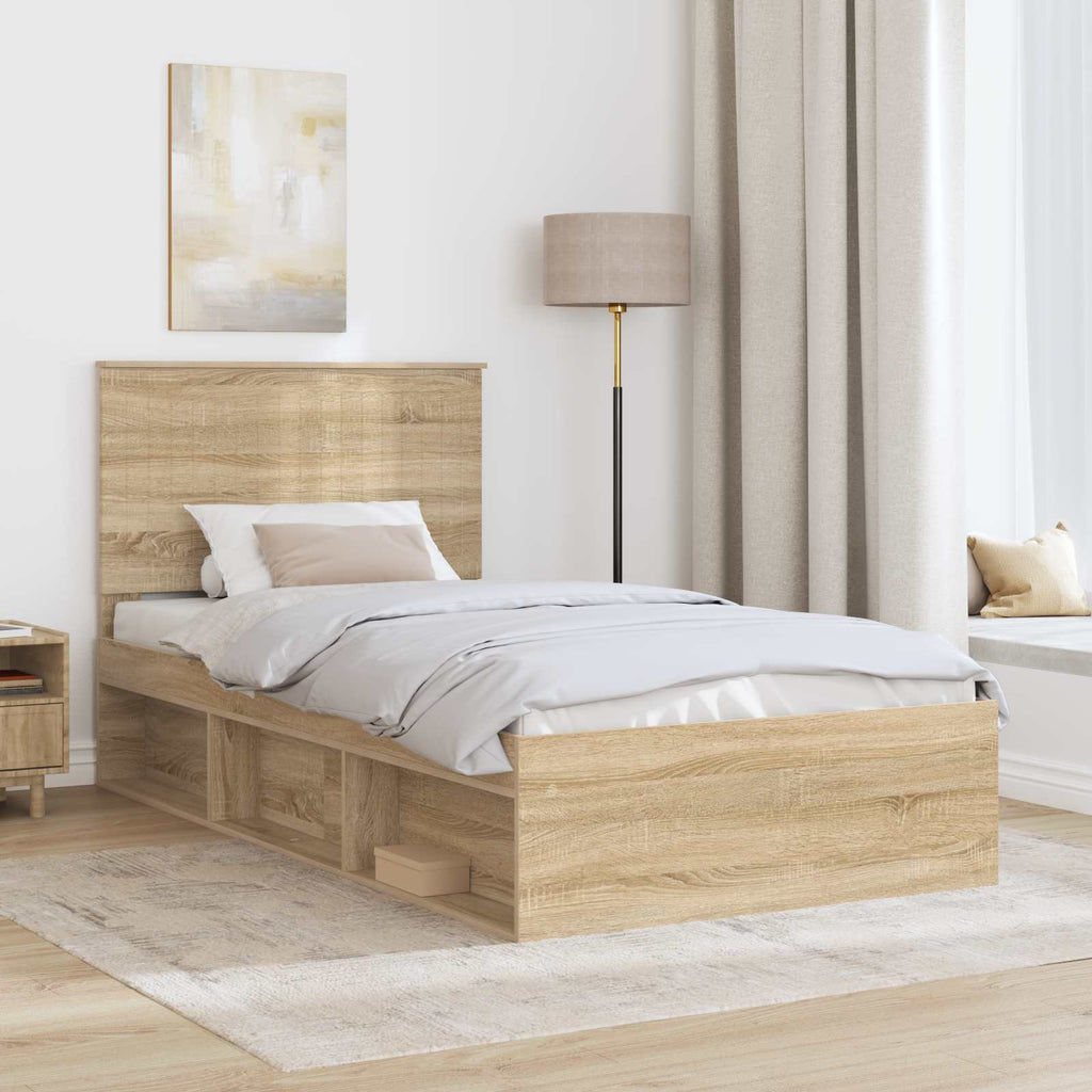 vidaXL Ramka łóżka Sonoma 100 x 200 cm Lite drewno sosnowe