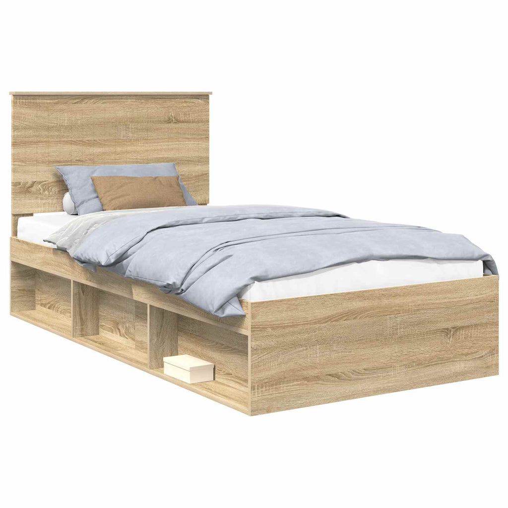 vidaXL Ramka łóżka Sonoma 100 x 200 cm Lite drewno sosnowe