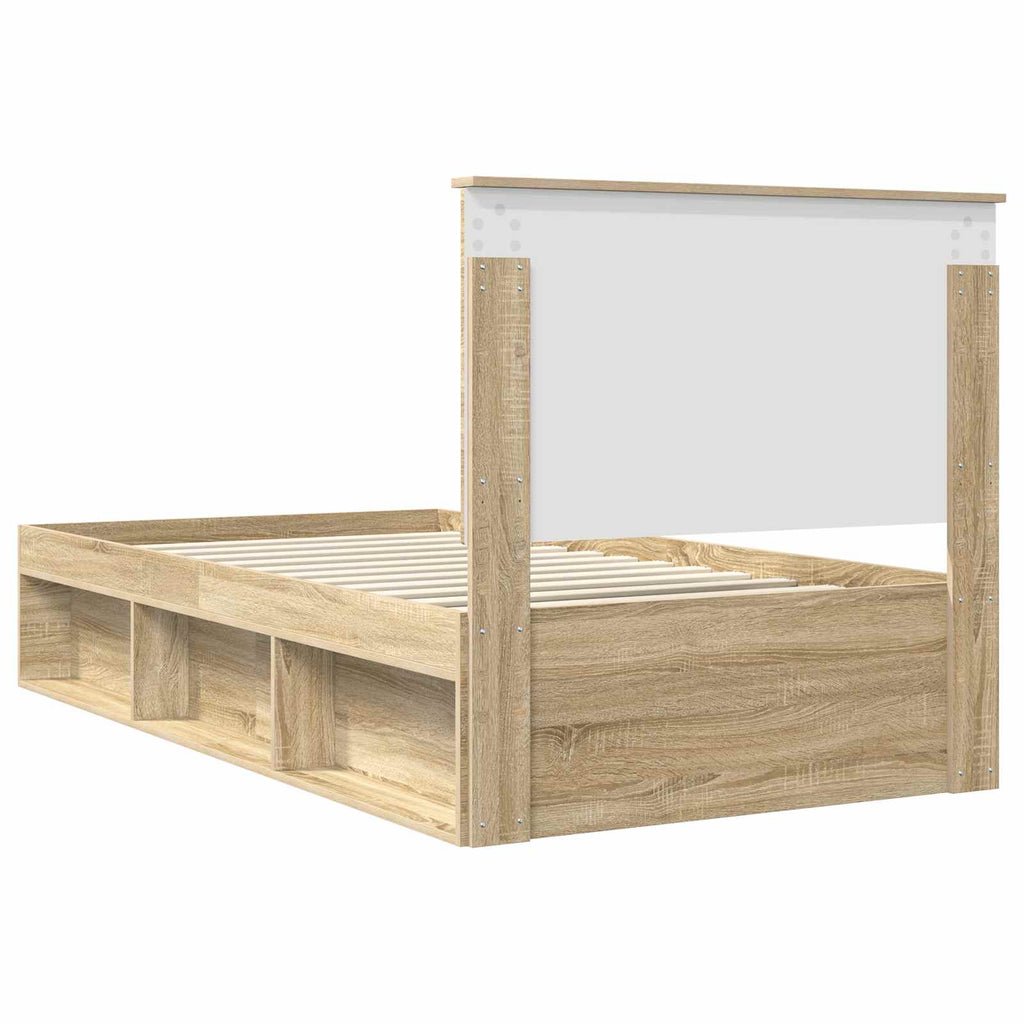 vidaXL Ramka łóżka Sonoma 100 x 200 cm Lite drewno sosnowe