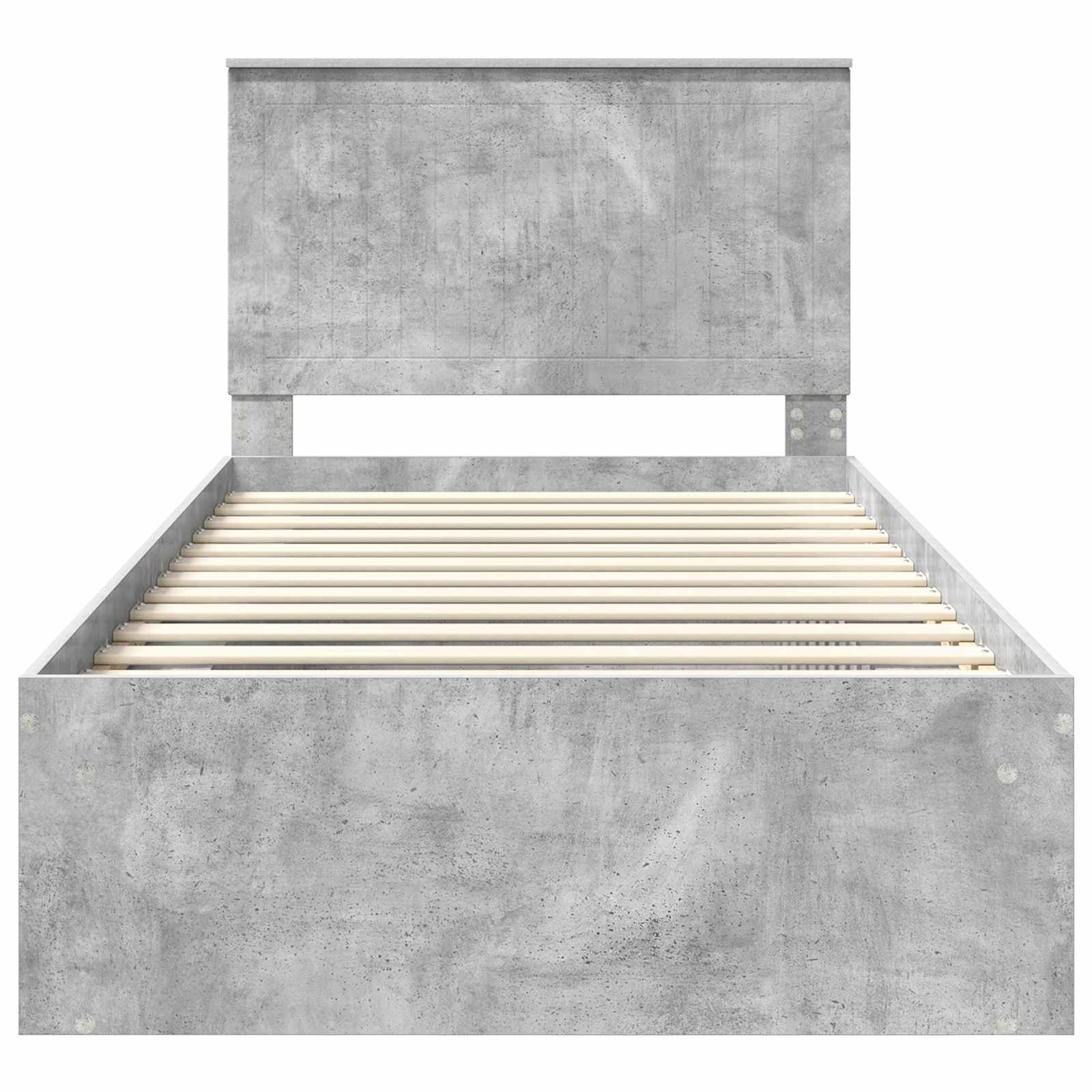 vidaXL Ramka łóżka Szary beton 100 x 200 cm Lite drewno sosnowe
