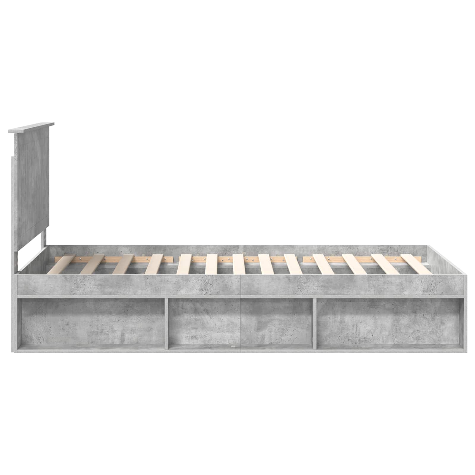 vidaXL Ramka łóżka Szary beton 100 x 200 cm Lite drewno sosnowe