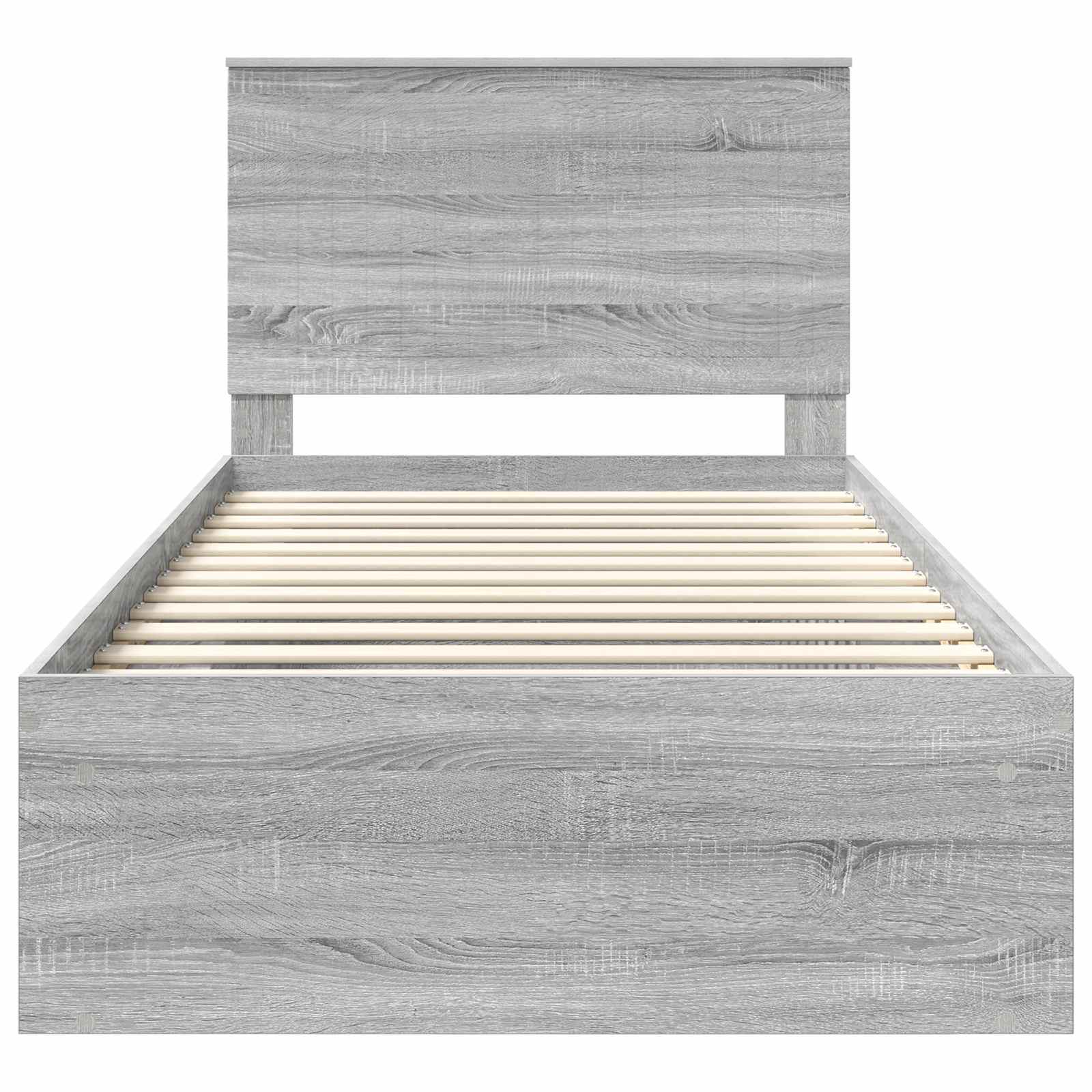 vidaXL Ramka łóżka Szary Sonoma 100 x 200 cm Lite drewno sosnowe