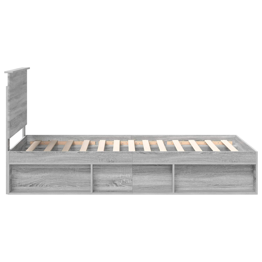 vidaXL Ramka łóżka Szary Sonoma 100 x 200 cm Lite drewno sosnowe