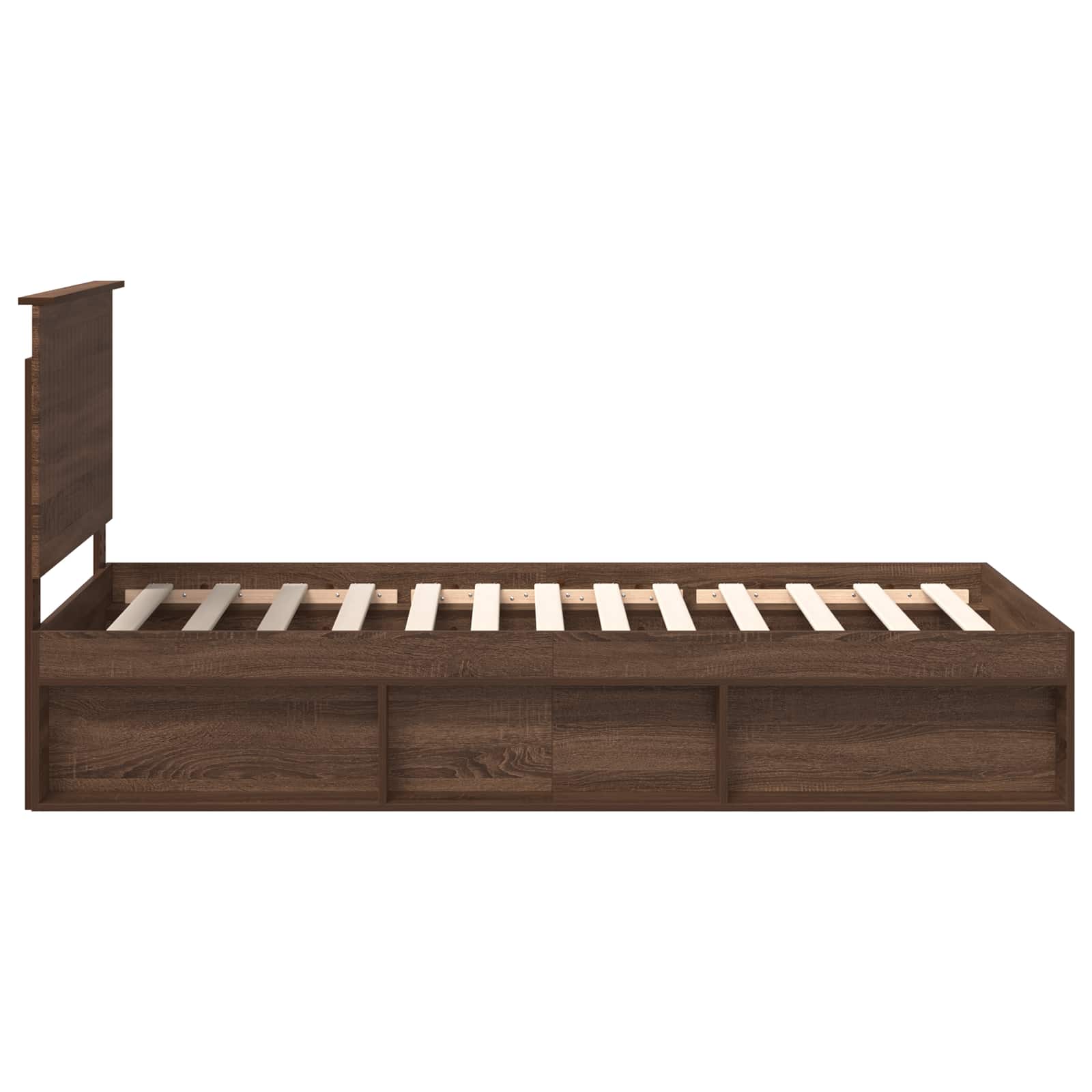 vidaXL Ramka łóżka Brązowy dąb 100 x 200 cm Lite drewno sosnowe