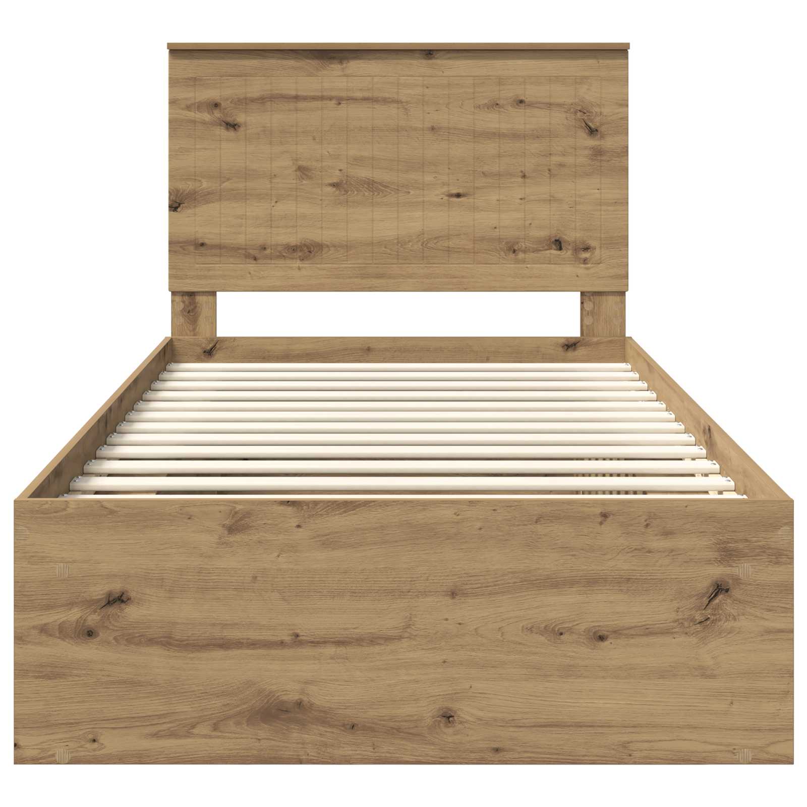 vidaXL Ramka łóżka Dąb rzemieślniczy 100 x 200 cm Lite drewno sosnowe