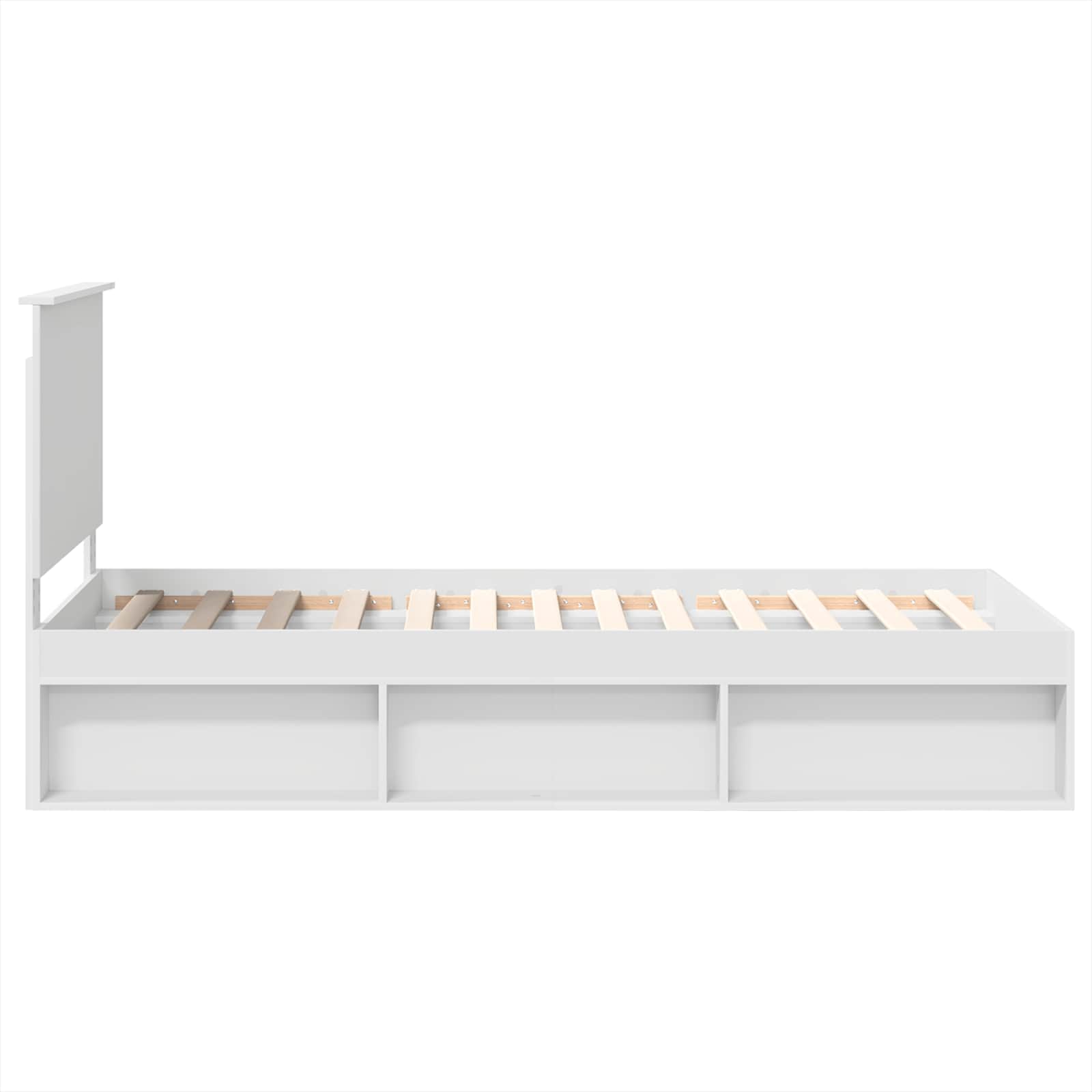 vidaXL Ramka łóżka Z zagłówkiem Biały 90 x 200 cm Lite drewno sosnowe