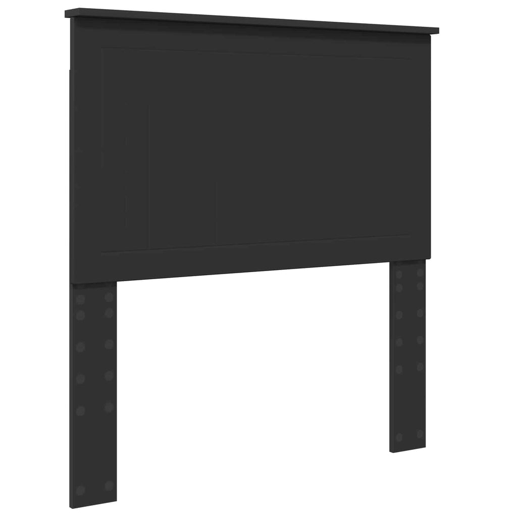 vidaXL Ramka łóżka Z zagłówkiem Czarny 90 x 200 cm Lite drewno sosnowe