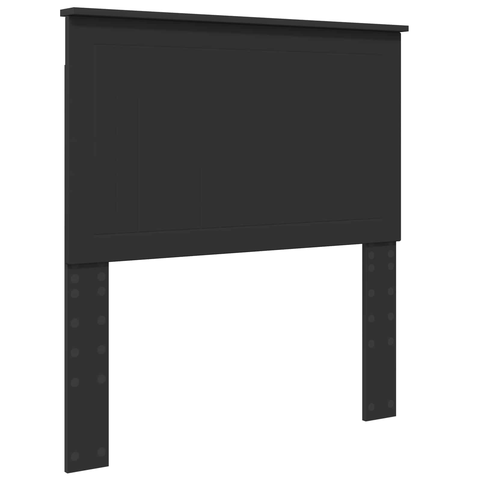 vidaXL Ramka łóżka Z zagłówkiem Czarny 90 x 200 cm Lite drewno sosnowe