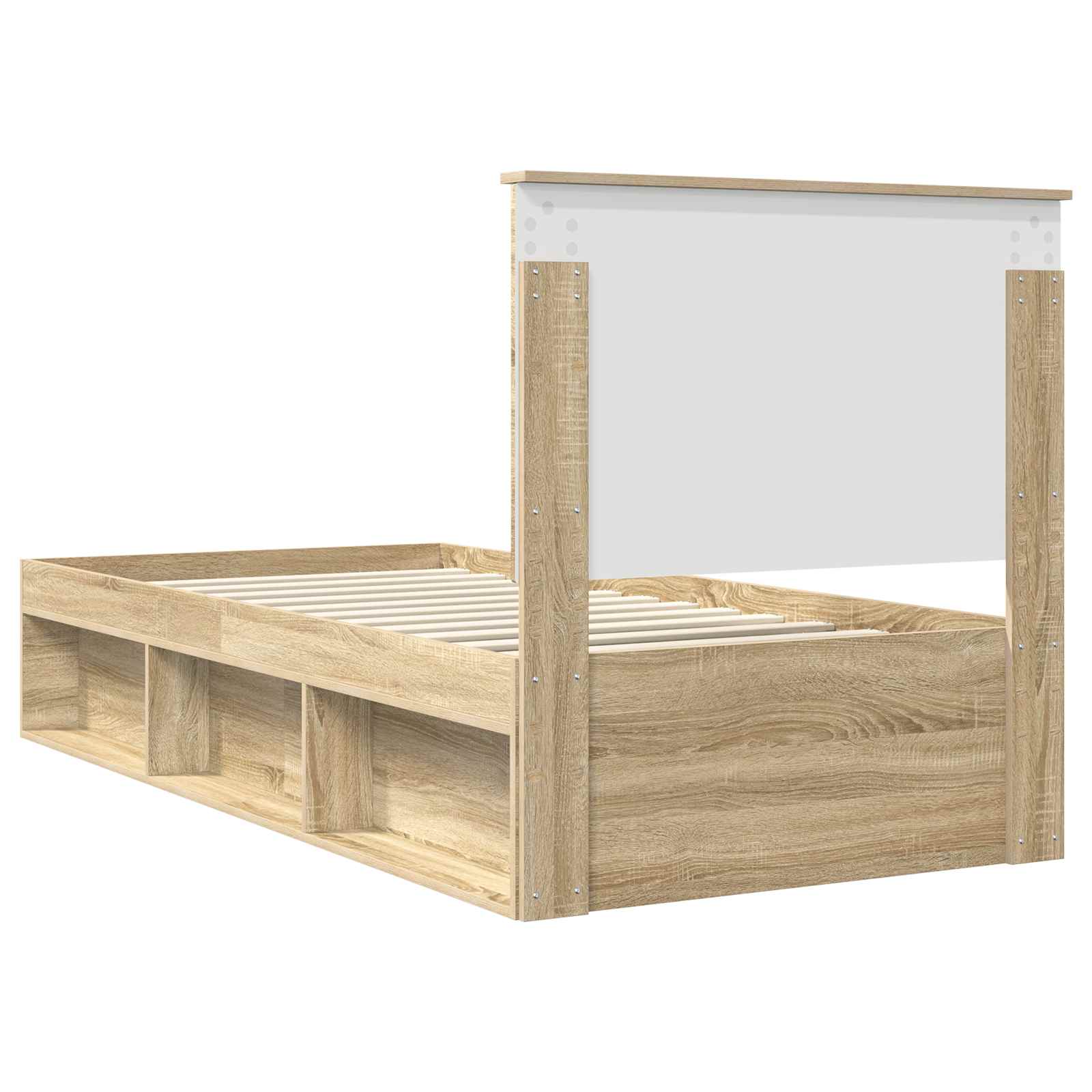vidaXL Ramka łóżka Dąb Sonoma 90 x 190 cm Lite drewno sosnowe