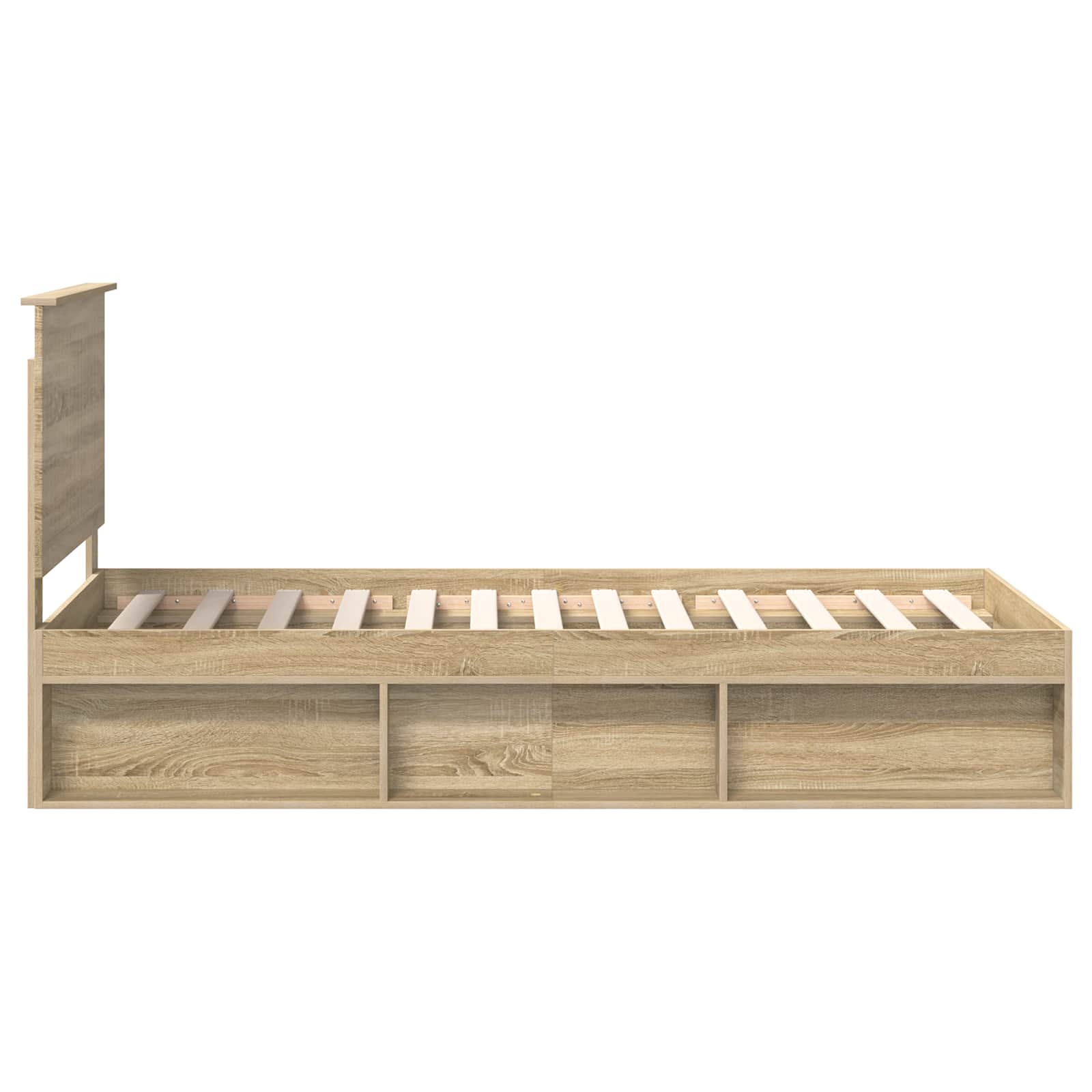 vidaXL Ramka łóżka Dąb Sonoma 90 x 190 cm Lite drewno sosnowe