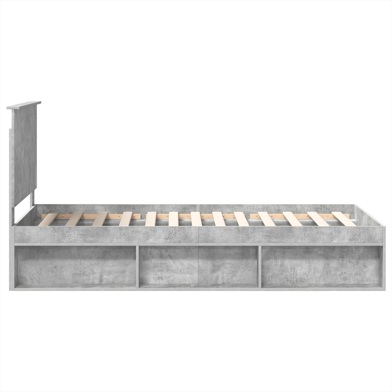 vidaXL Ramka łóżka Betonowy 90 x 200 cm Lite drewno sosnowe