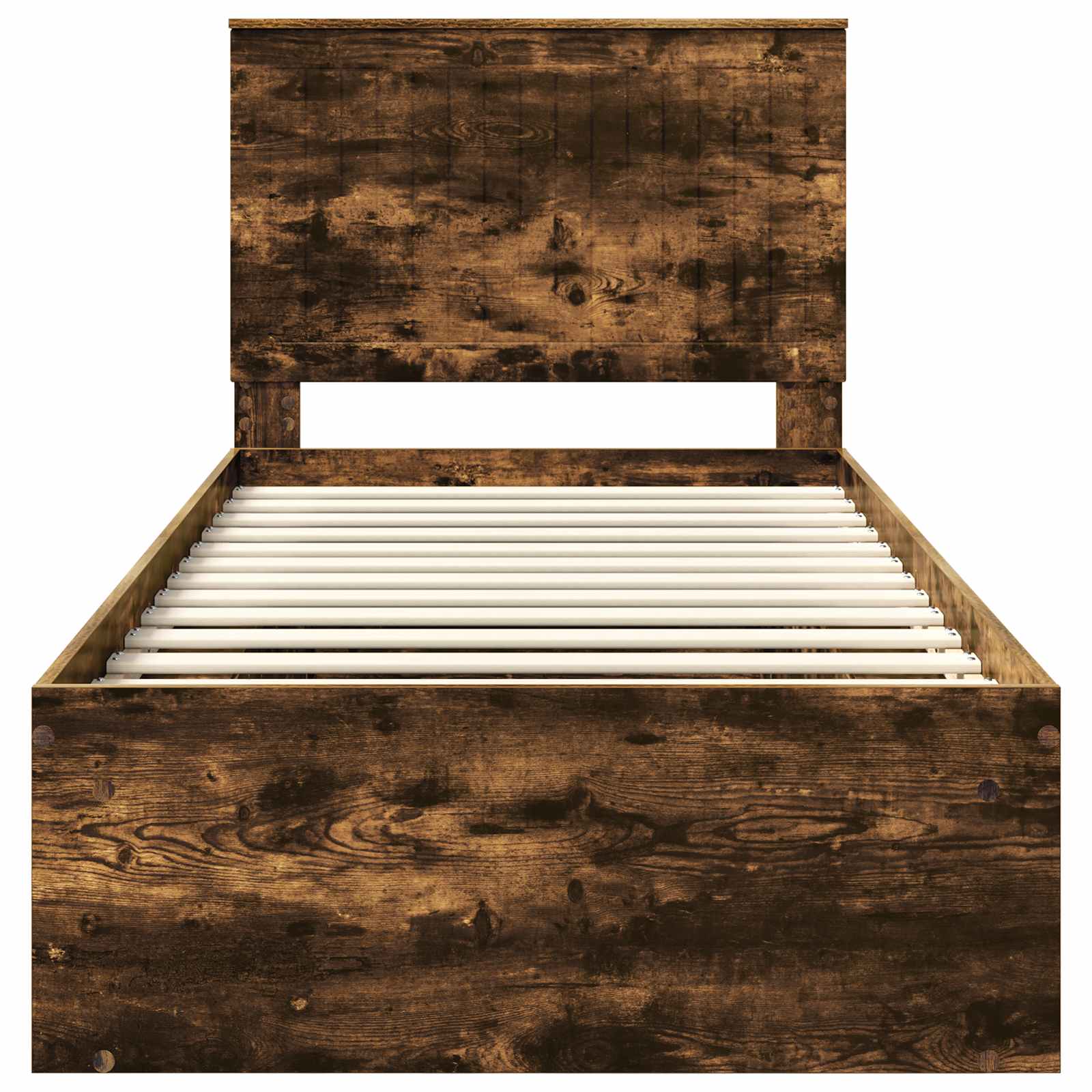 vidaXL Ramka łóżka Dąb wędzony 90 x 200 cm Lite drewno sosnowe