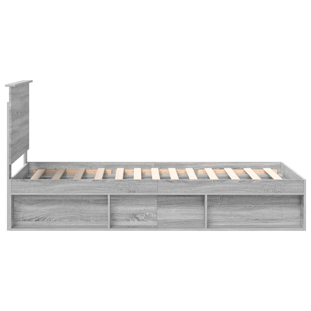 vidaXL Ramka łóżka Szary Sonoma 90 x 190 cm Lite drewno sosnowe