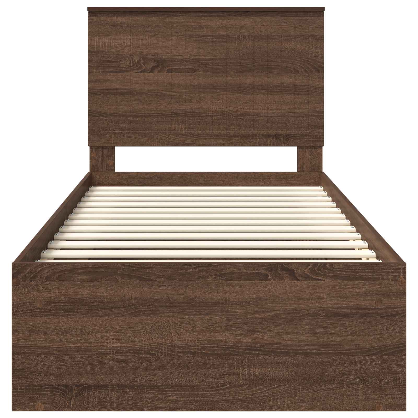 vidaXL Ramka łóżka Brązowy dąb 90 x 200 cm Lite drewno sosnowe
