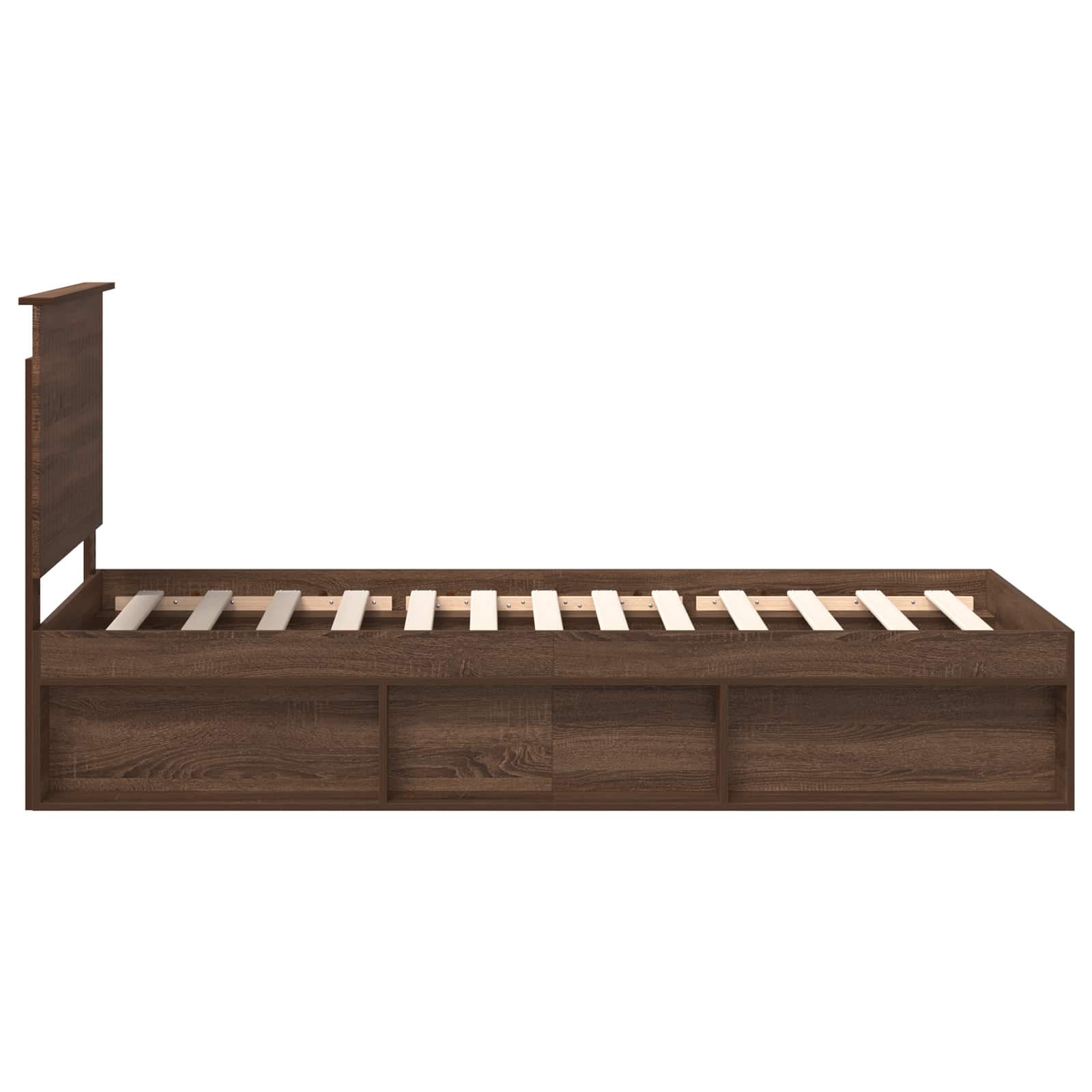 vidaXL Ramka łóżka Brązowy dąb 90 x 200 cm Lite drewno sosnowe