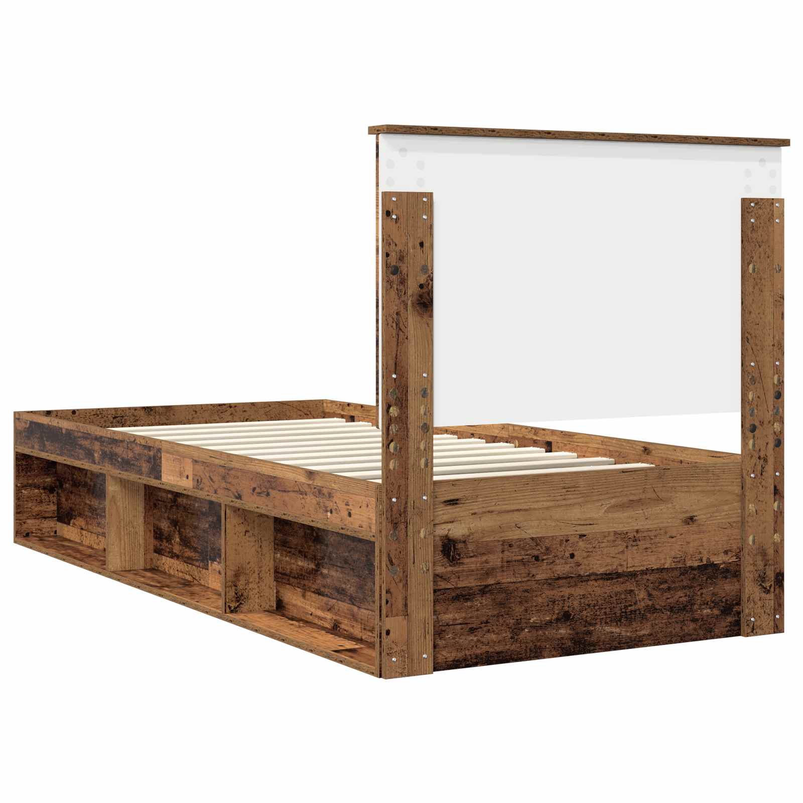 vidaXL Ramka łóżka Stare drewno 90 x 200 cm Lite drewno sosnowe