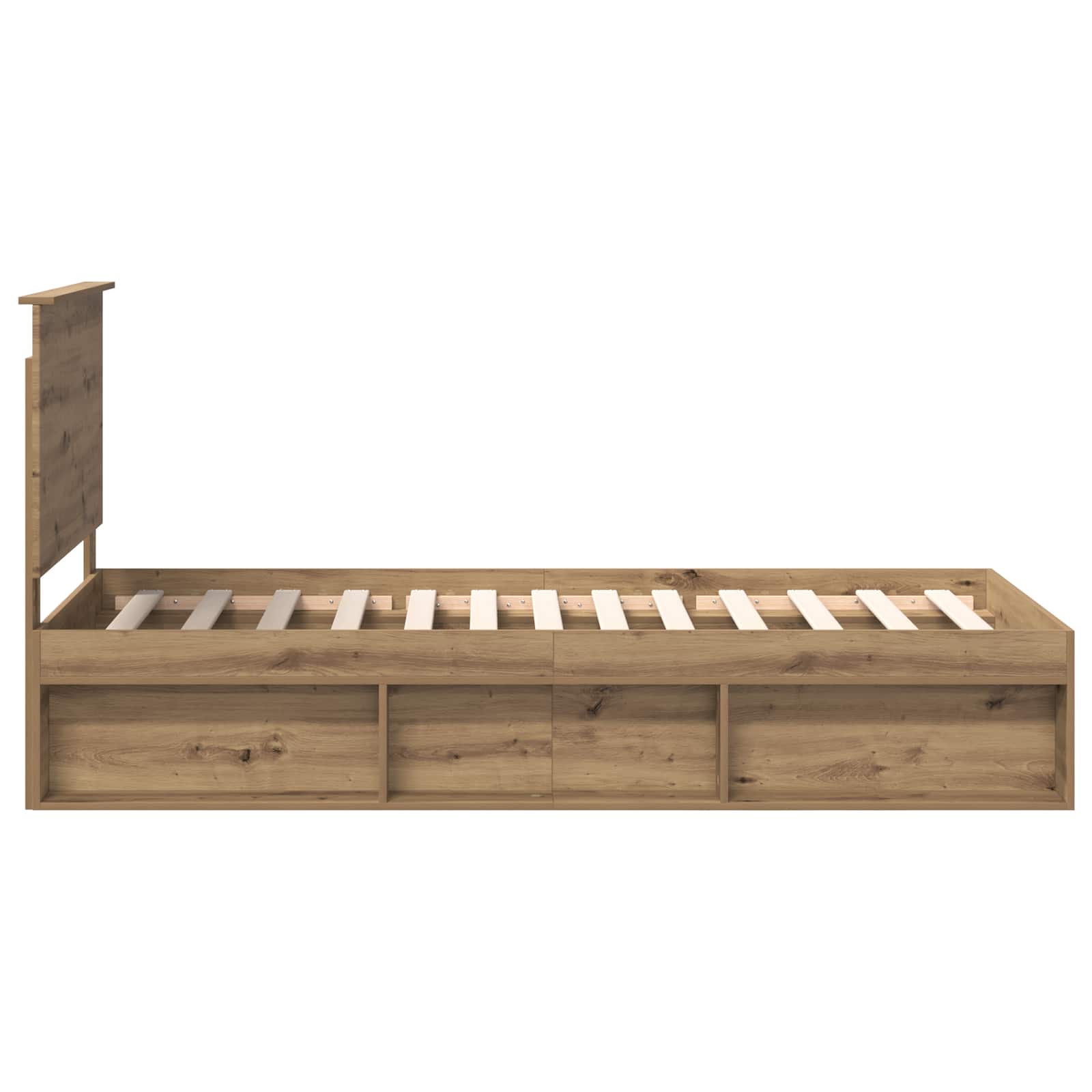 vidaXL Ramka łóżka Dąb rzemieślniczy 90 x 200 cm Lite drewno sosnowe