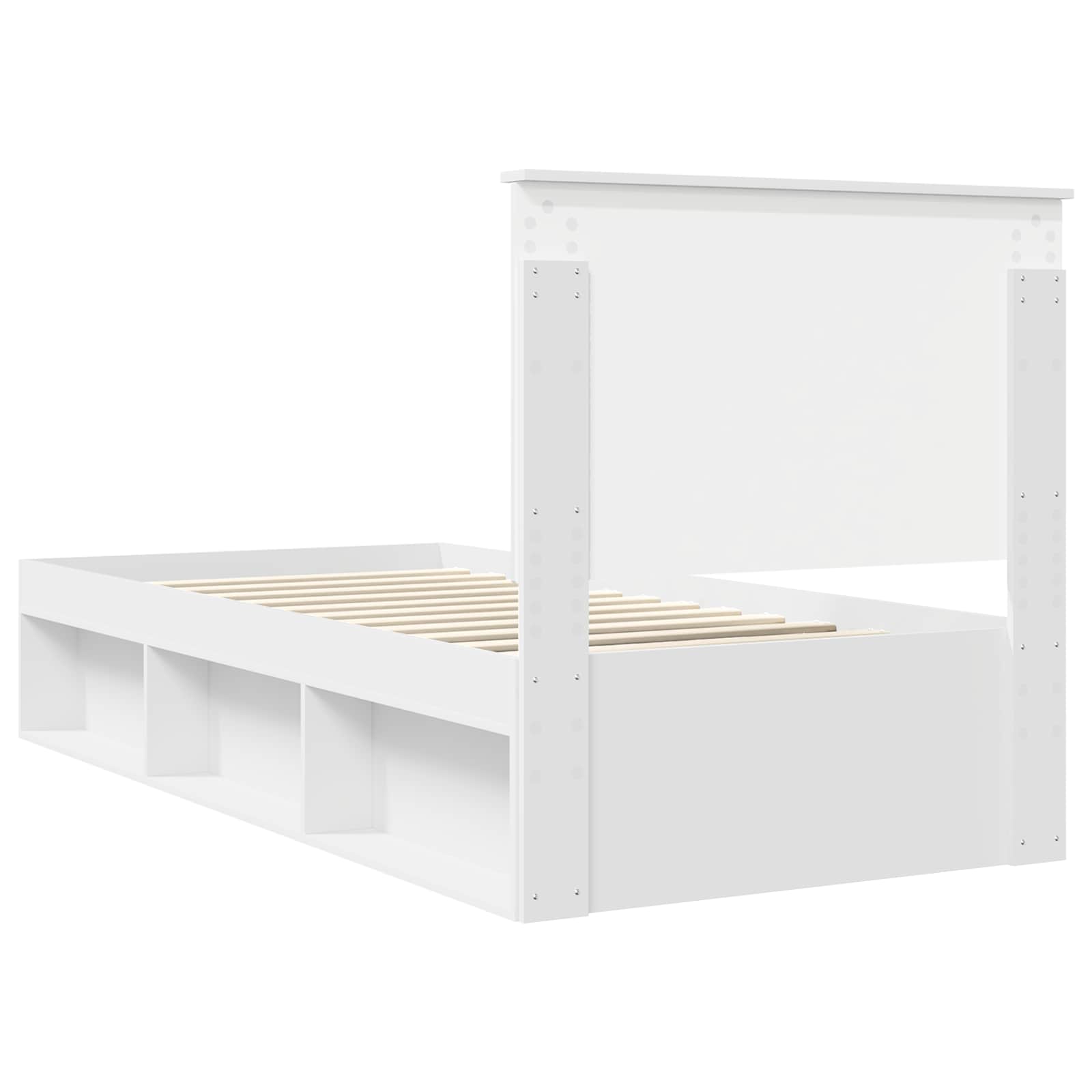 vidaXL Ramka łóżka Z zagłówkiem Biały 90 x 190 cm Lite drewno sosnowe