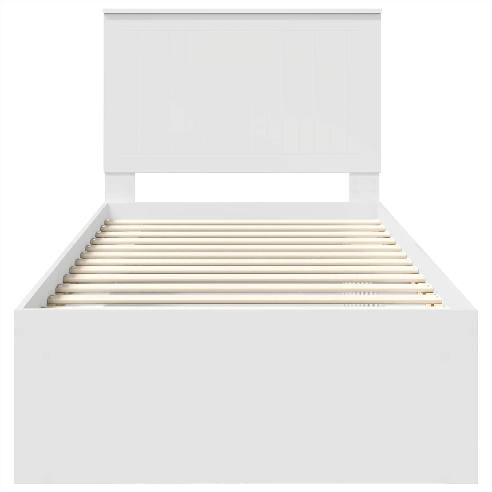 vidaXL Ramka łóżka Z zagłówkiem Biały 90 x 190 cm Lite drewno sosnowe