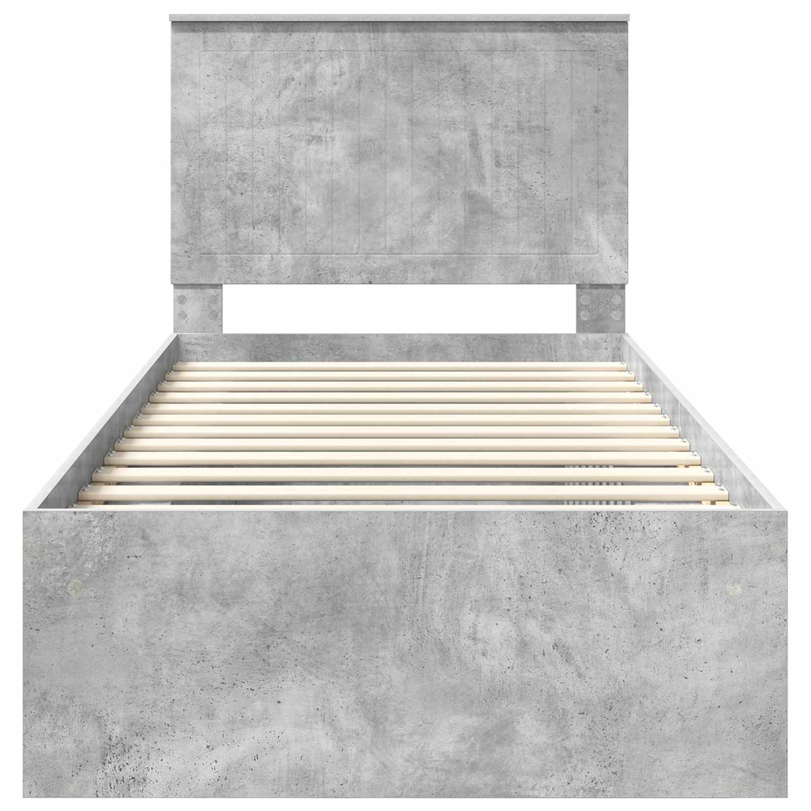 vidaXL Ramka łóżka Szary beton 90 x 190 cm Lite drewno sosnowe