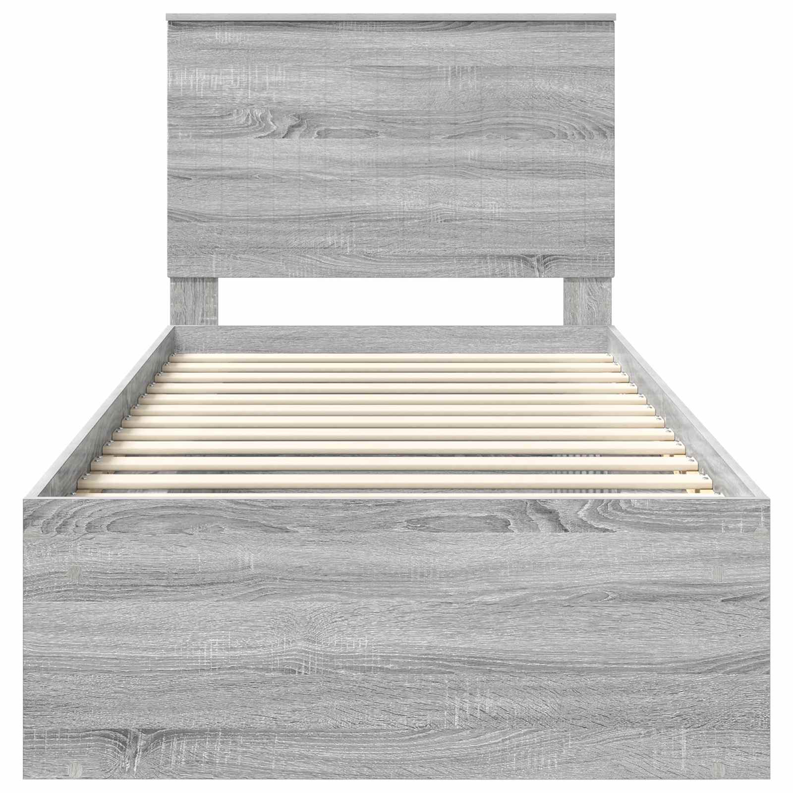 vidaXL Ramka łóżka Szary Sonoma 90 x 190 cm Lite drewno sosnowe