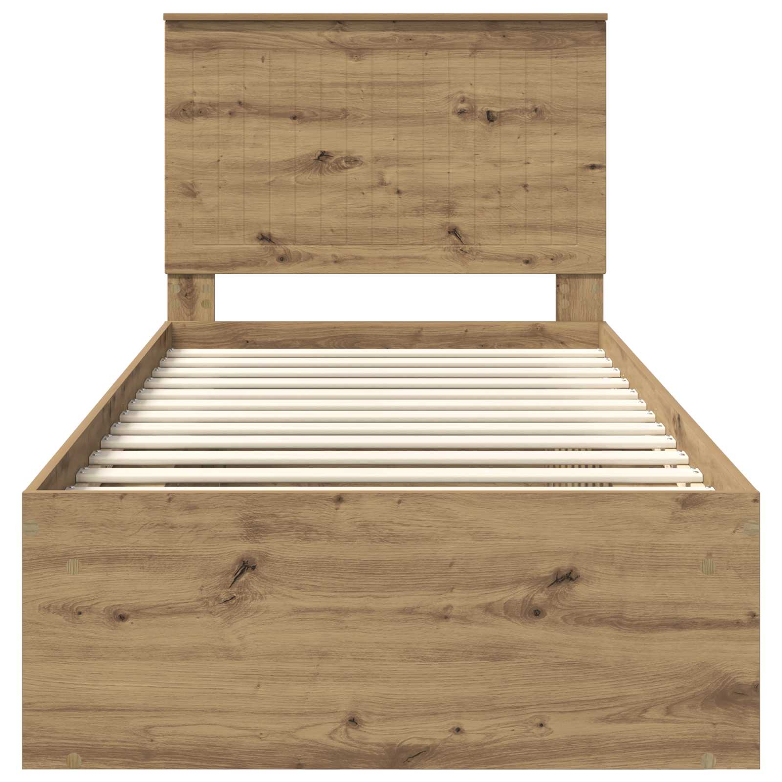 vidaXL Ramka łóżka Dąb rzemieślniczy 90 x 190 cm Lite drewno sosnowe