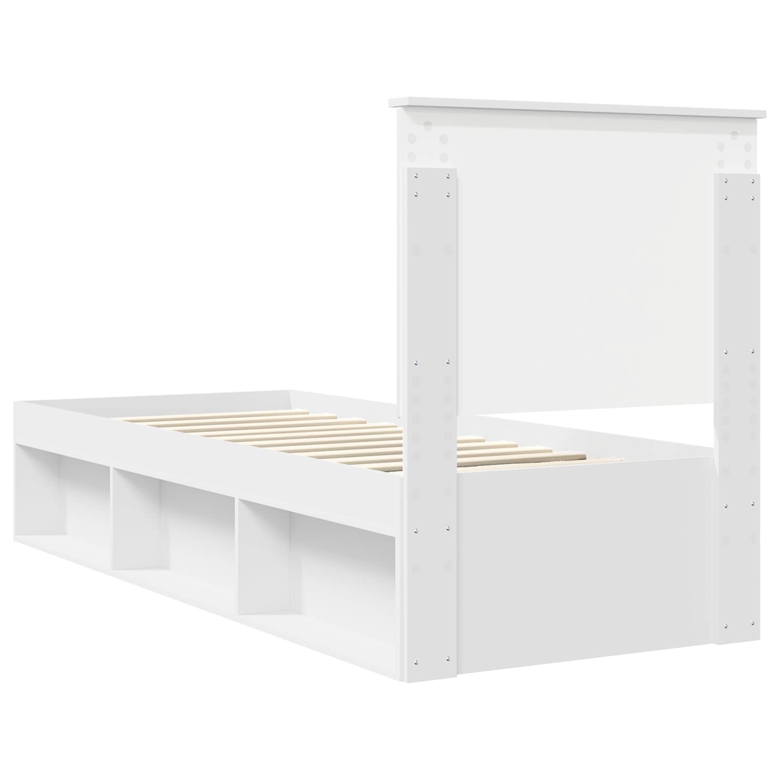 vidaXL Ramka łóżka Z zagłówkiem Biały 75 x 190 cm Lite drewno sosnowe