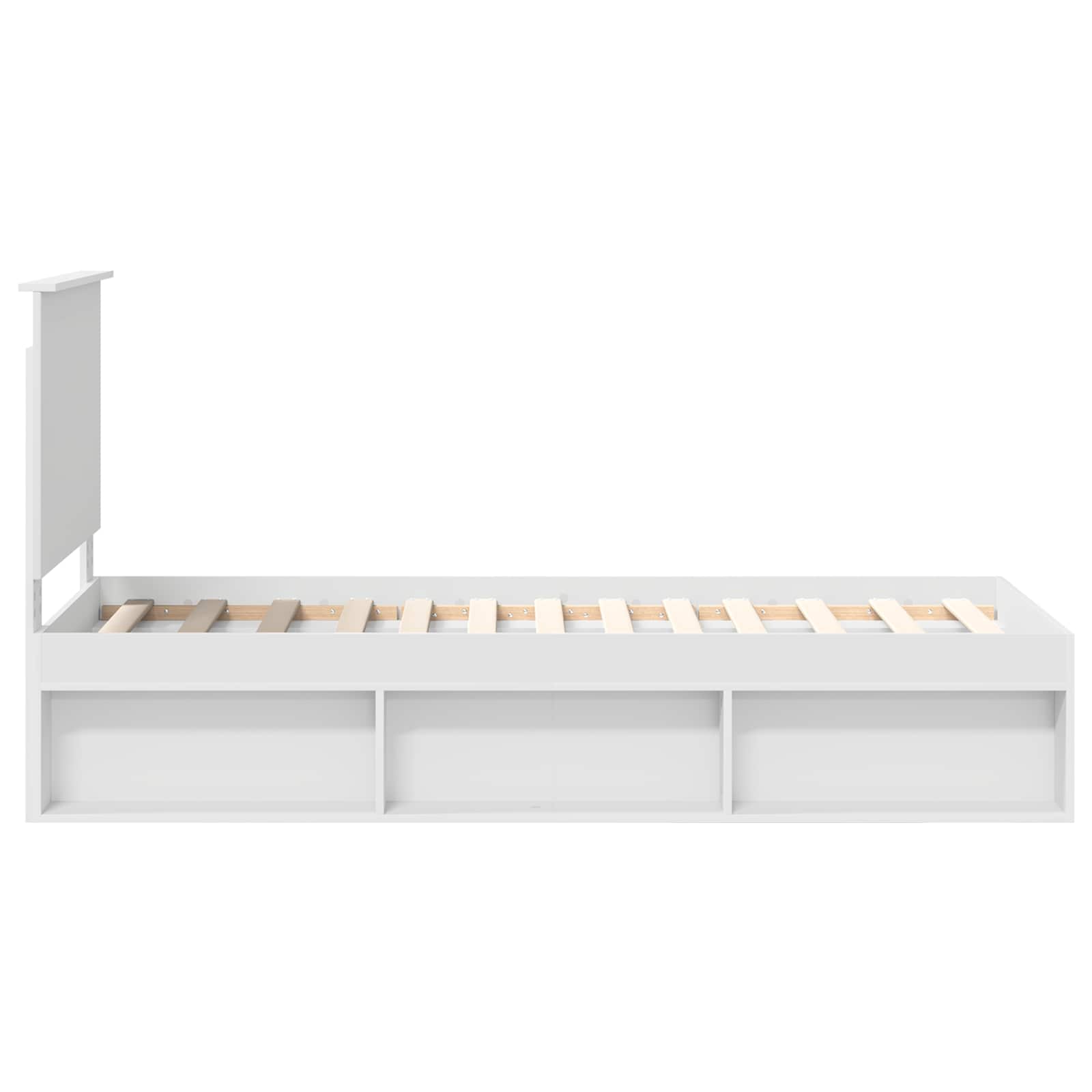 vidaXL Ramka łóżka Z zagłówkiem Biały 75 x 190 cm Lite drewno sosnowe