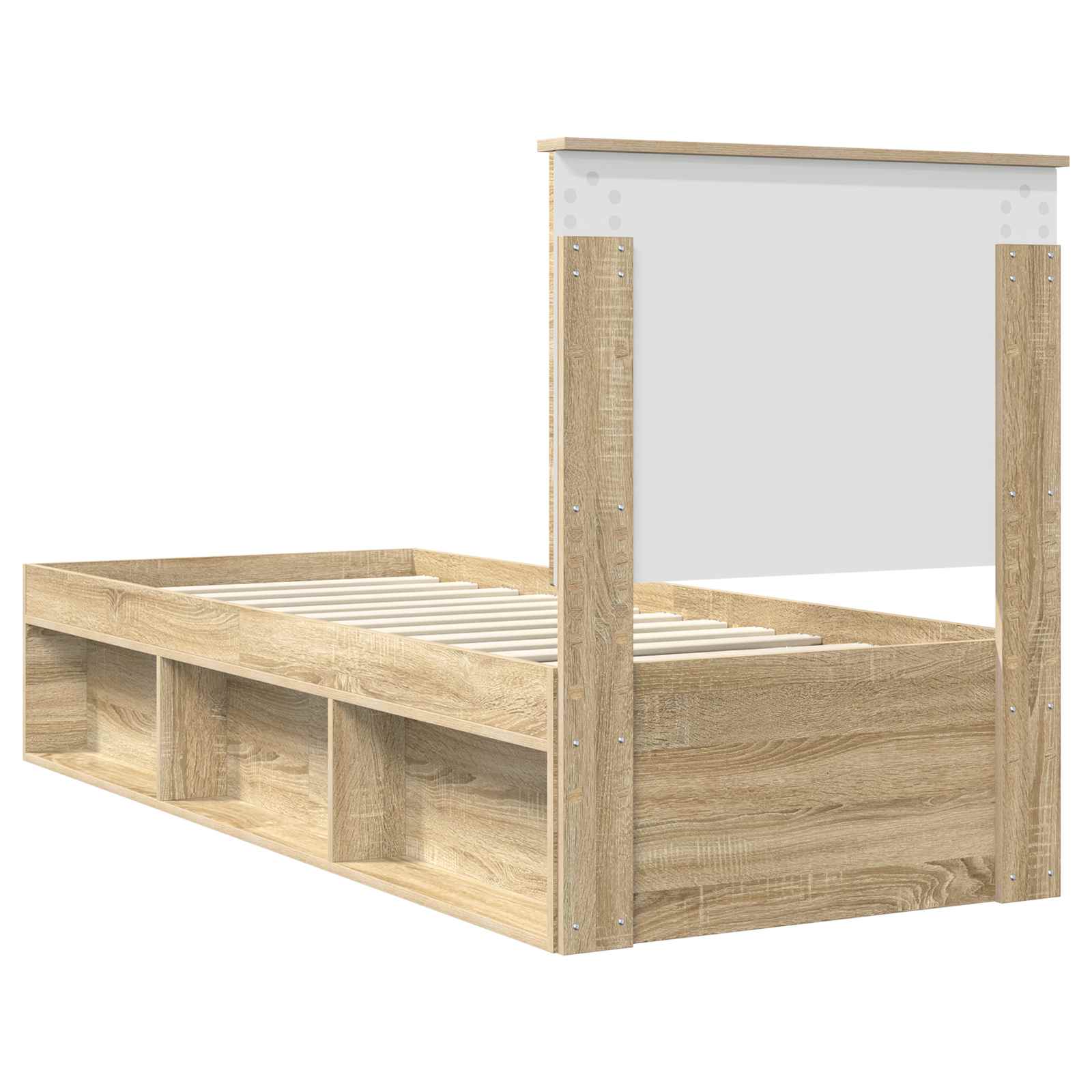 vidaXL Ramka łóżka Dąb Sonoma 75 x 190 cm Lite drewno sosnowe