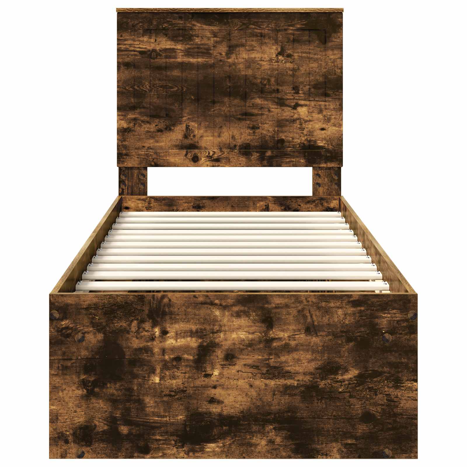 vidaXL Ramka łóżka Dąb wędzony 75 x 190 cm Lite drewno sosnowe