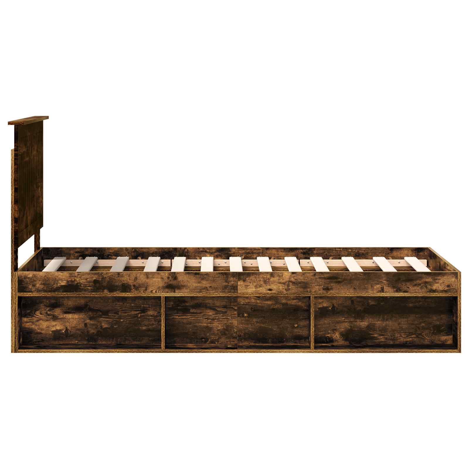 vidaXL Ramka łóżka Dąb wędzony 75 x 190 cm Lite drewno sosnowe