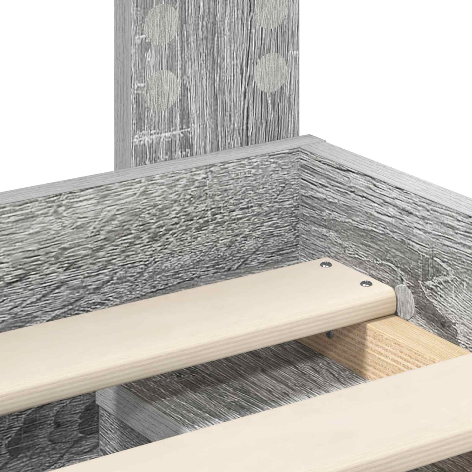 vidaXL Ramka łóżka Szary Sonoma 75 x 190 cm Lite drewno sosnowe