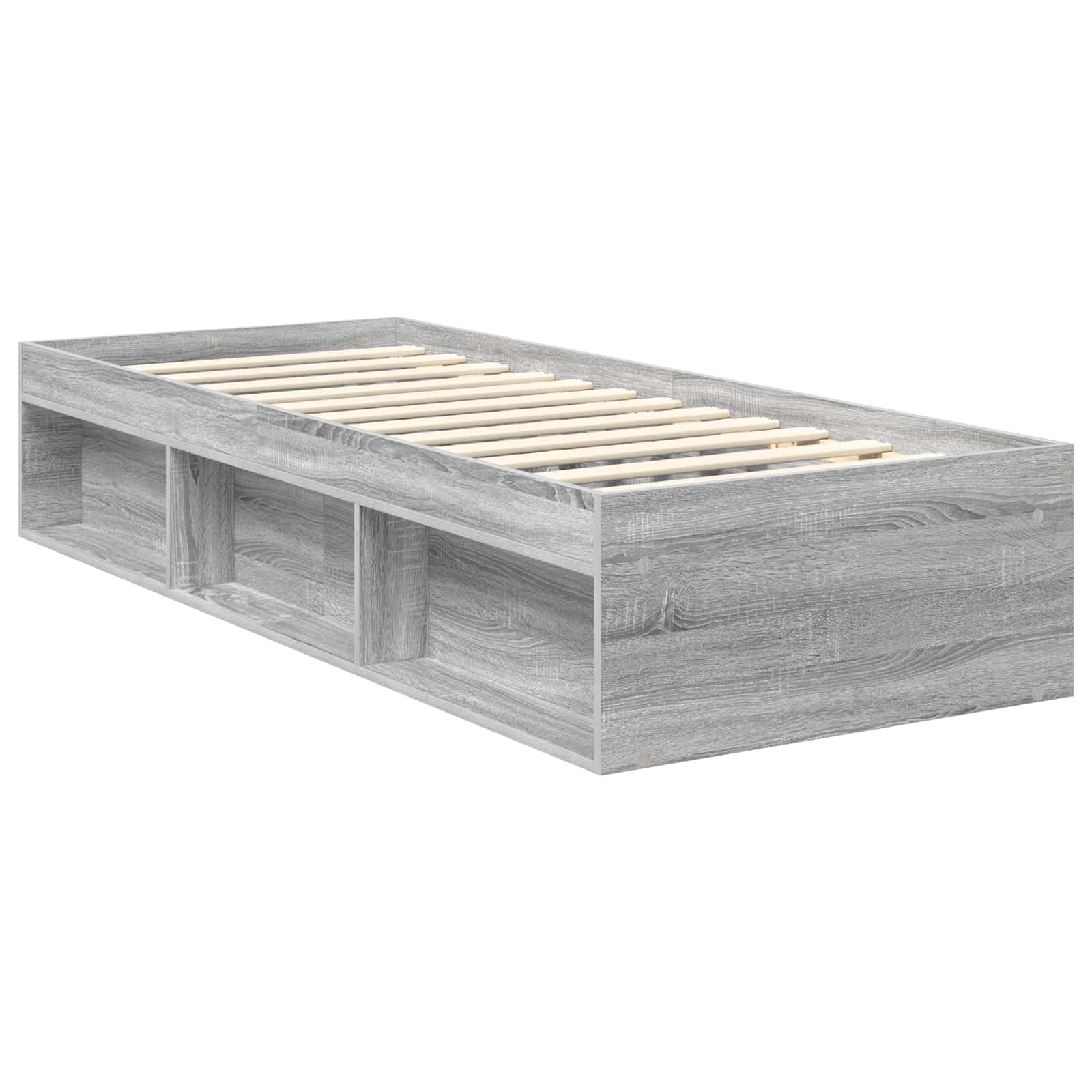 vidaXL Ramka łóżka Szary Sonoma 75 x 190 cm Lite drewno sosnowe