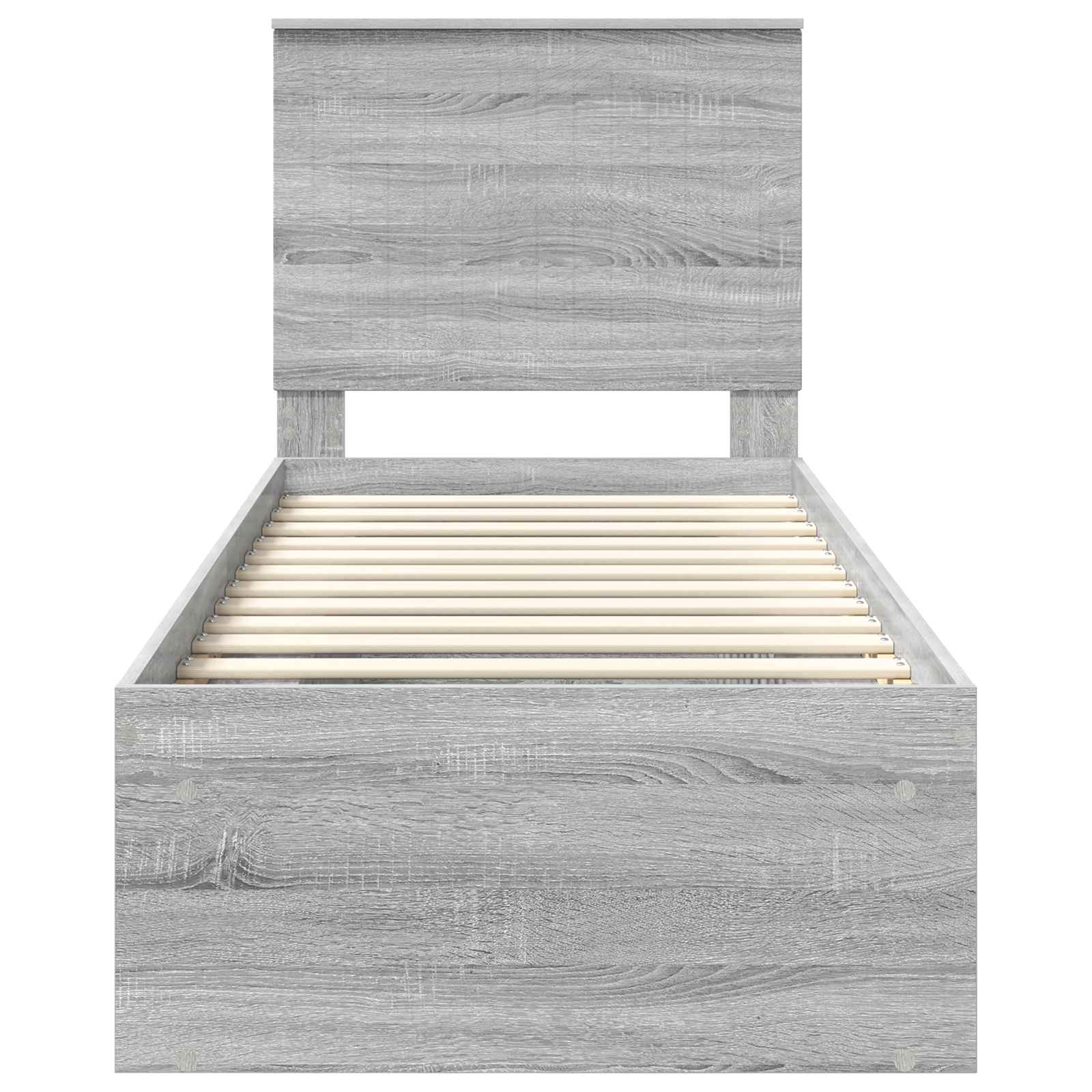 vidaXL Ramka łóżka Szary Sonoma 75 x 190 cm Lite drewno sosnowe