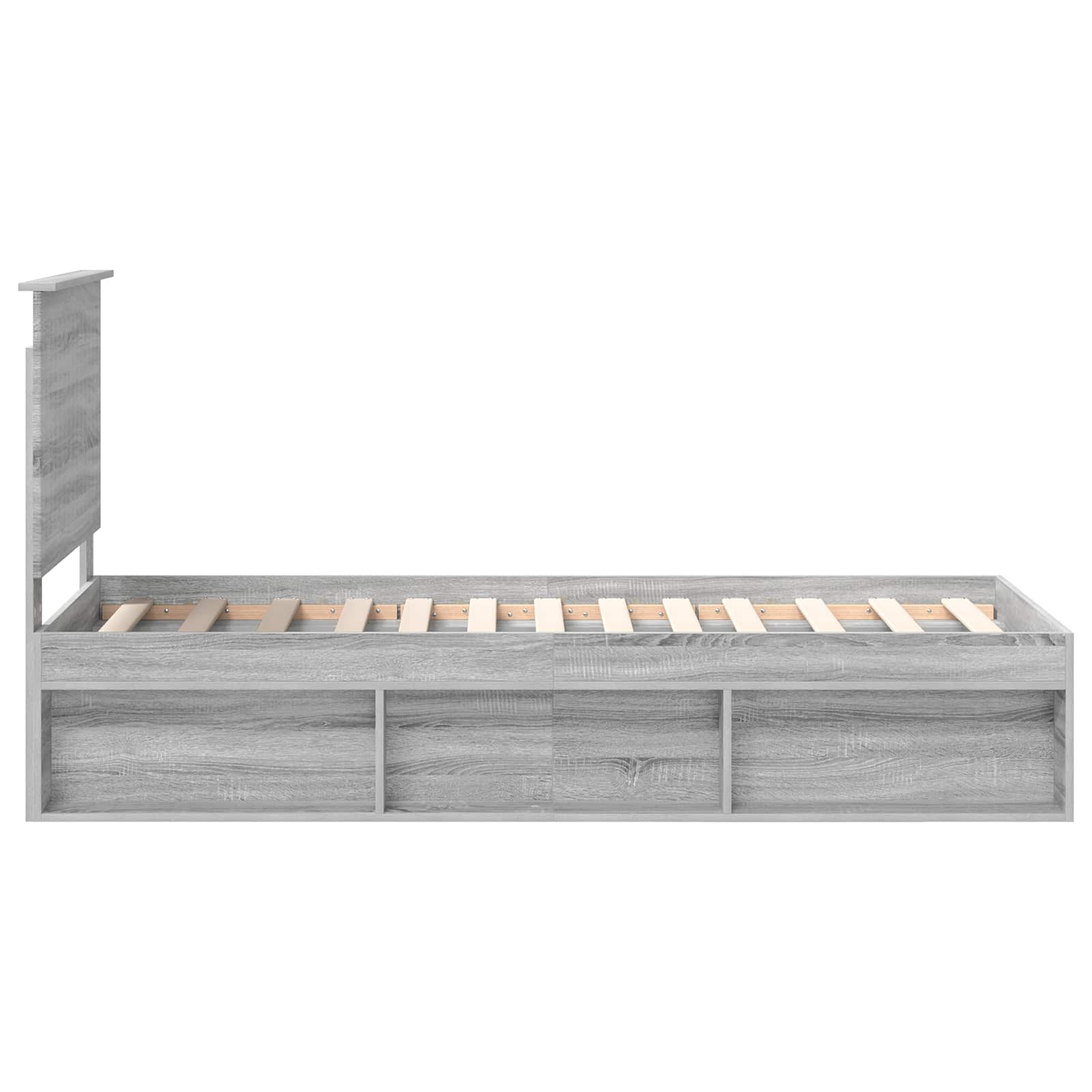vidaXL Ramka łóżka Szary Sonoma 75 x 190 cm Lite drewno sosnowe